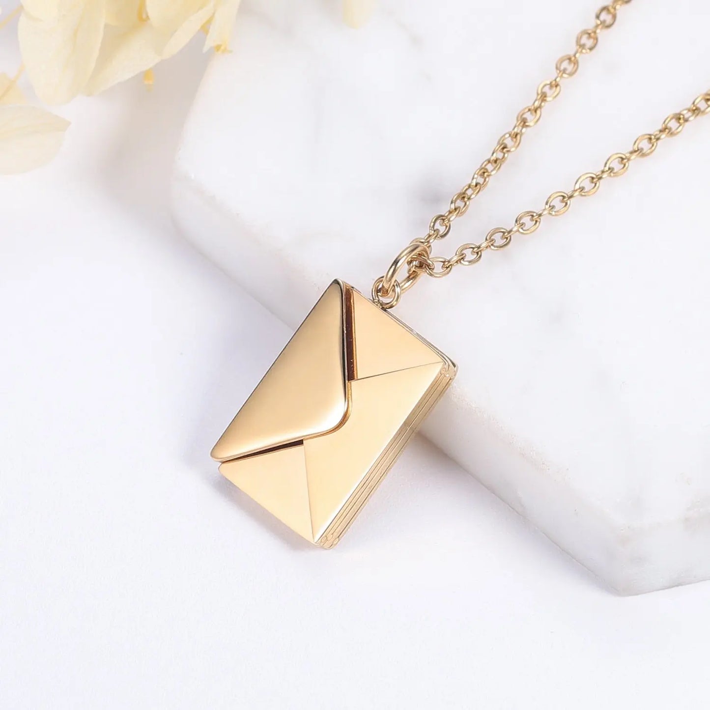 Personalized Custom Envelope Custom Photo Engraved Name Necklace Pendant - Blade & Thread