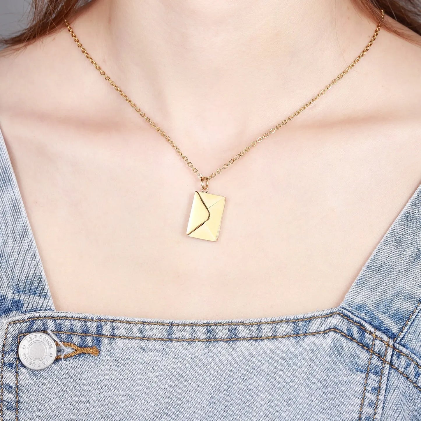 Personalized Custom Envelope Custom Photo Engraved Name Necklace Pendant - Blade & Thread