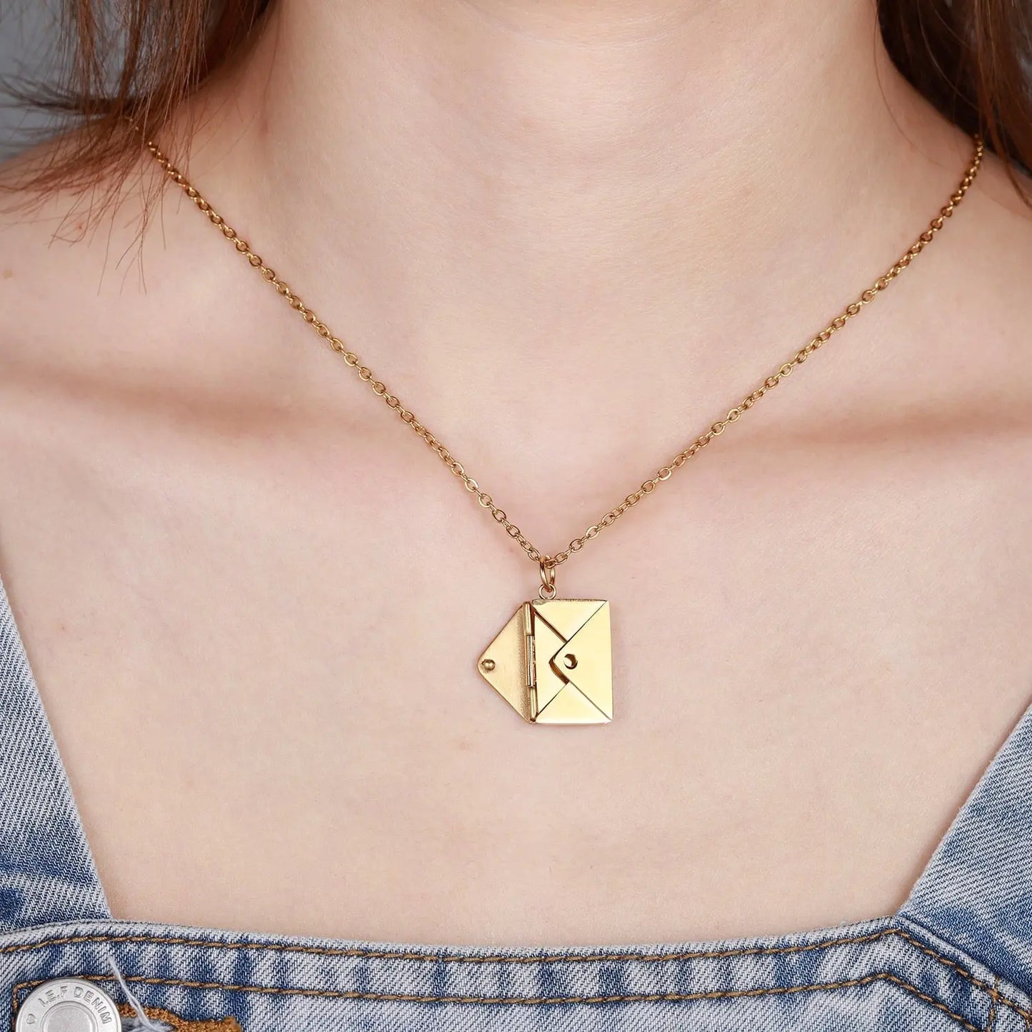 Personalized Custom Envelope Custom Photo Engraved Name Necklace Pendant - Blade & Thread