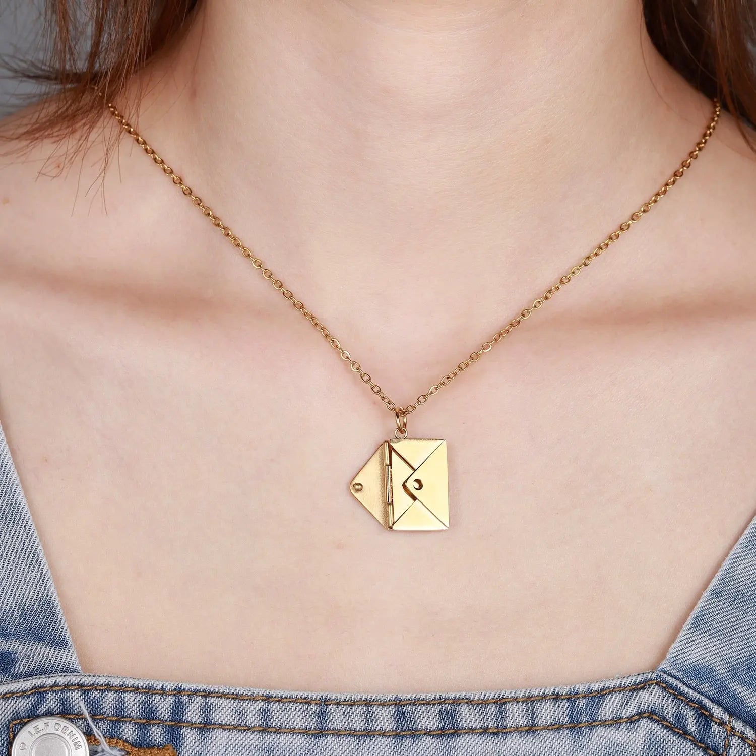 Personalized Custom Envelope Custom Photo Engraved Name Necklace Pendant - Blade & Thread