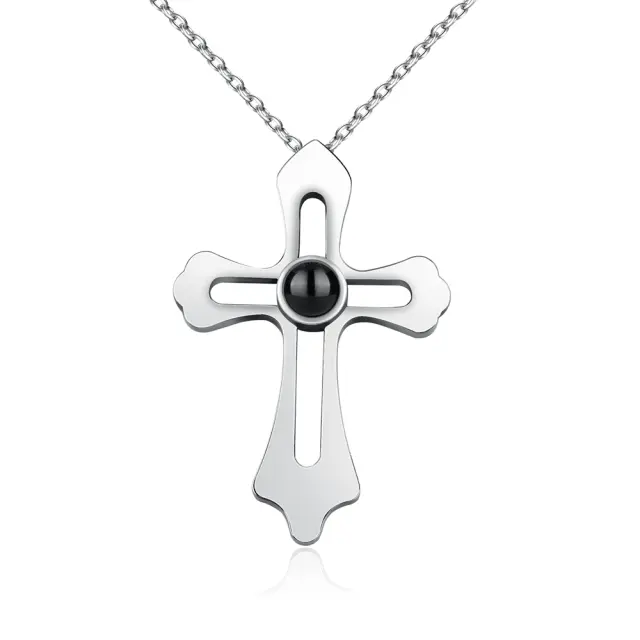 Personalized Custom Photo Name Cross Style Projection Necklace Pendant Necklaces nowadaysfashion
