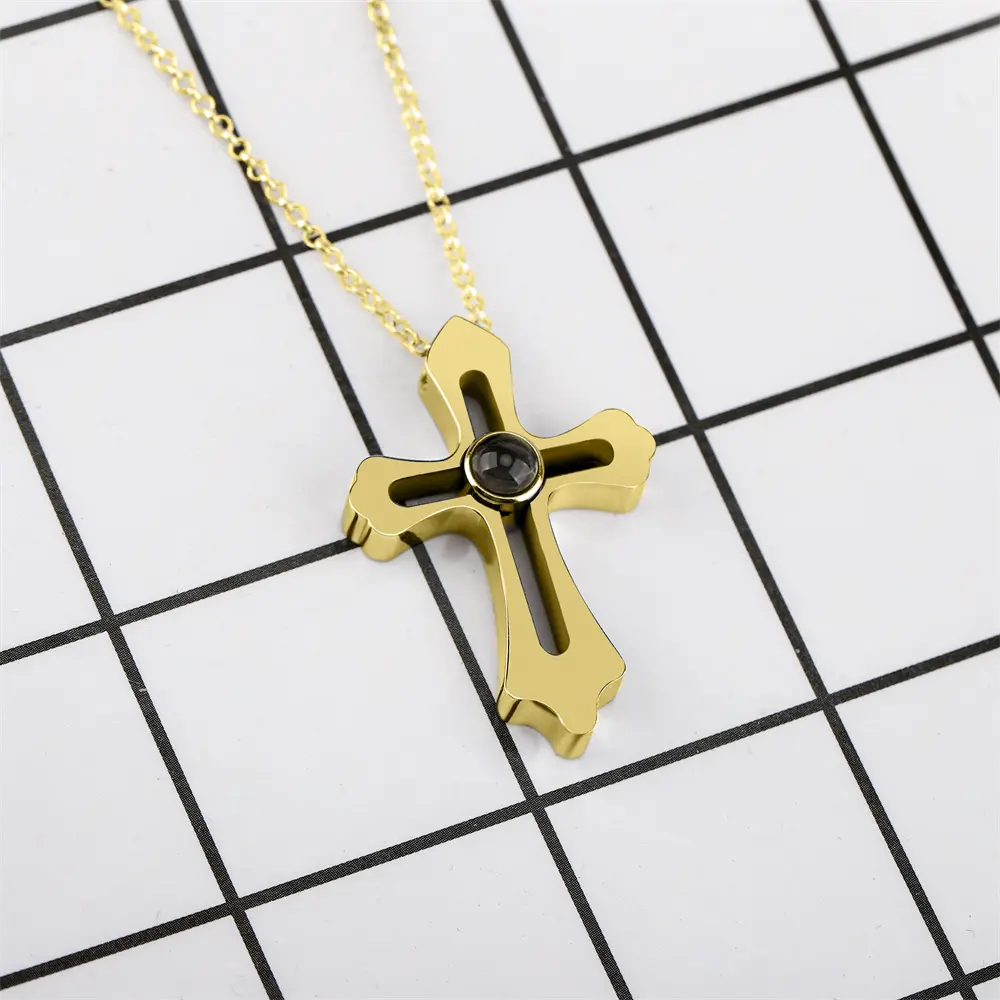 Personalized Custom Photo Name Cross Style Projection Necklace Pendant Necklaces nowadaysfashion