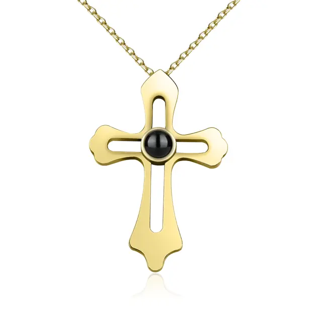 Personalized Custom Photo Name Cross Style Projection Necklace Pendant Necklaces nowadaysfashion