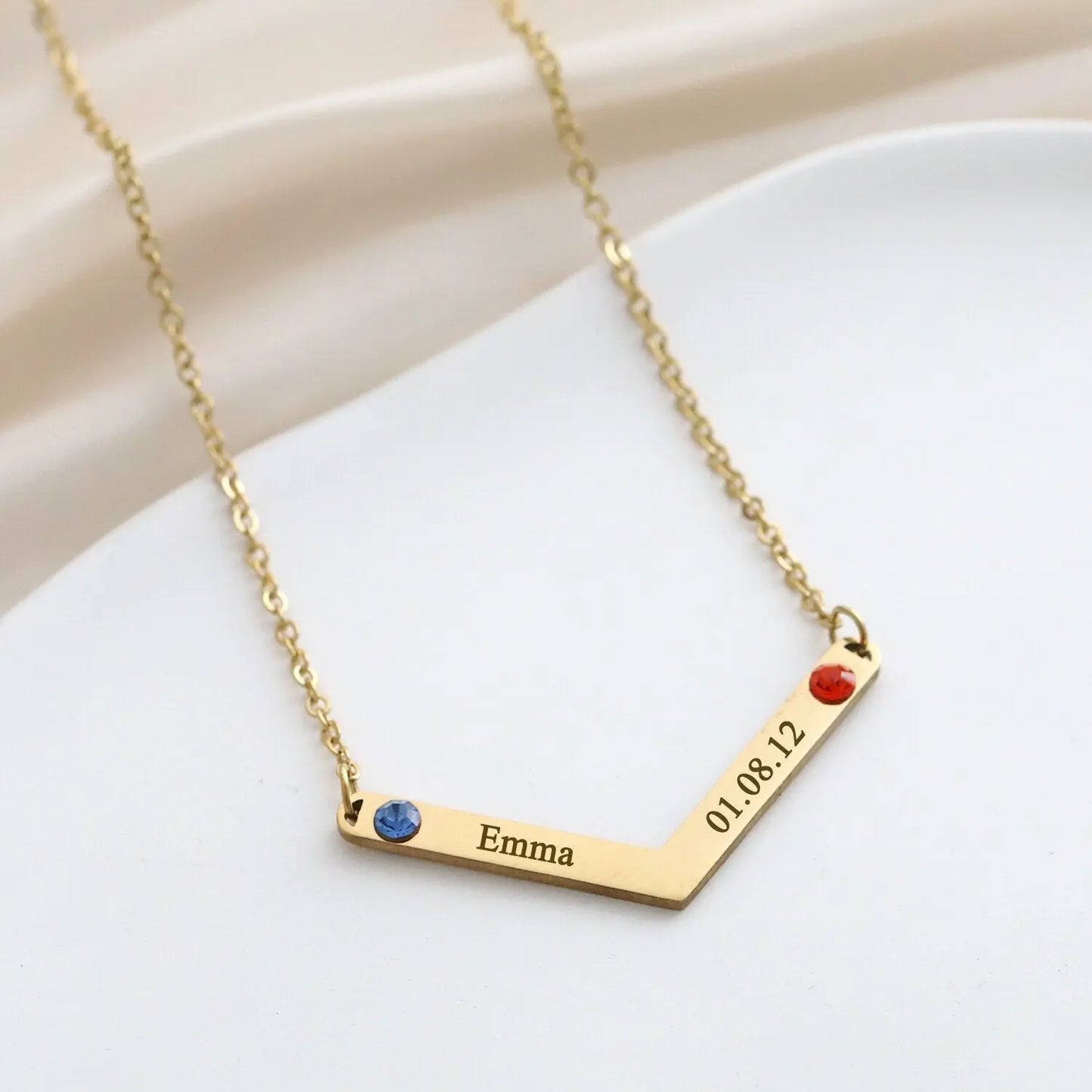 Personalized Family Necklace Mothers Day Birthstone Jewelry Customized Engraving Name Necklace - Blade & Thread