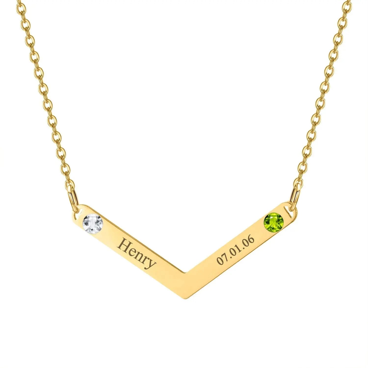 Personalized Family Necklace Mothers Day Birthstone Jewelry Customized Engraving Name Necklace - Blade & Thread