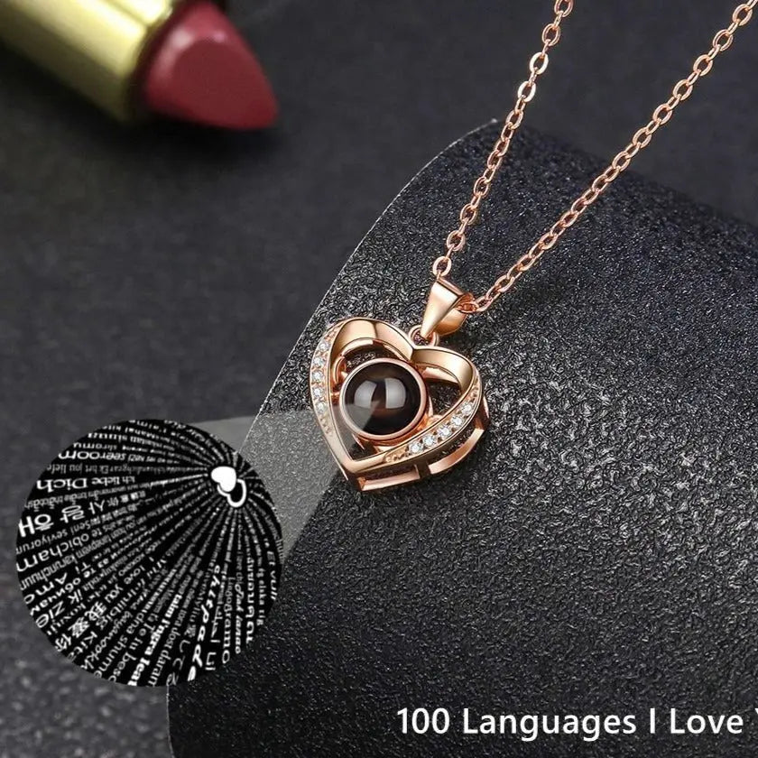Personalized Heart Picture Necklace for Women Projection Pendant Photo Necklace - Blade & Thread