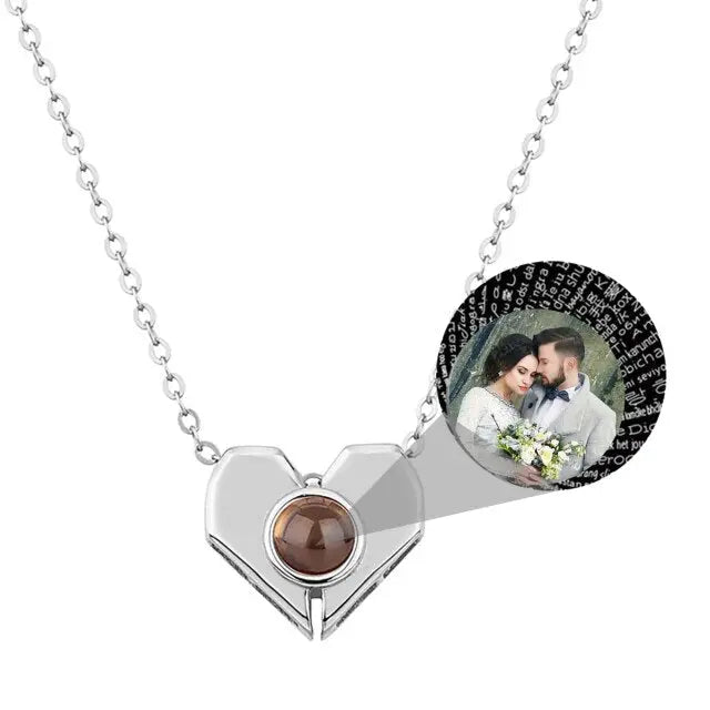 Personalized Heart Shaped Projection Necklace Custom Photo Pendan nowadaysfashion