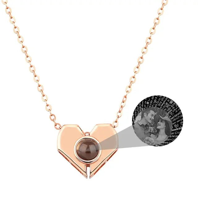 Personalized Heart Shaped Projection Necklace Custom Photo Pendan nowadaysfashion