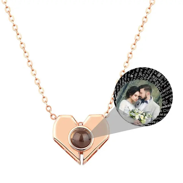 Personalized Heart Shaped Projection Necklace Custom Photo Pendan nowadaysfashion