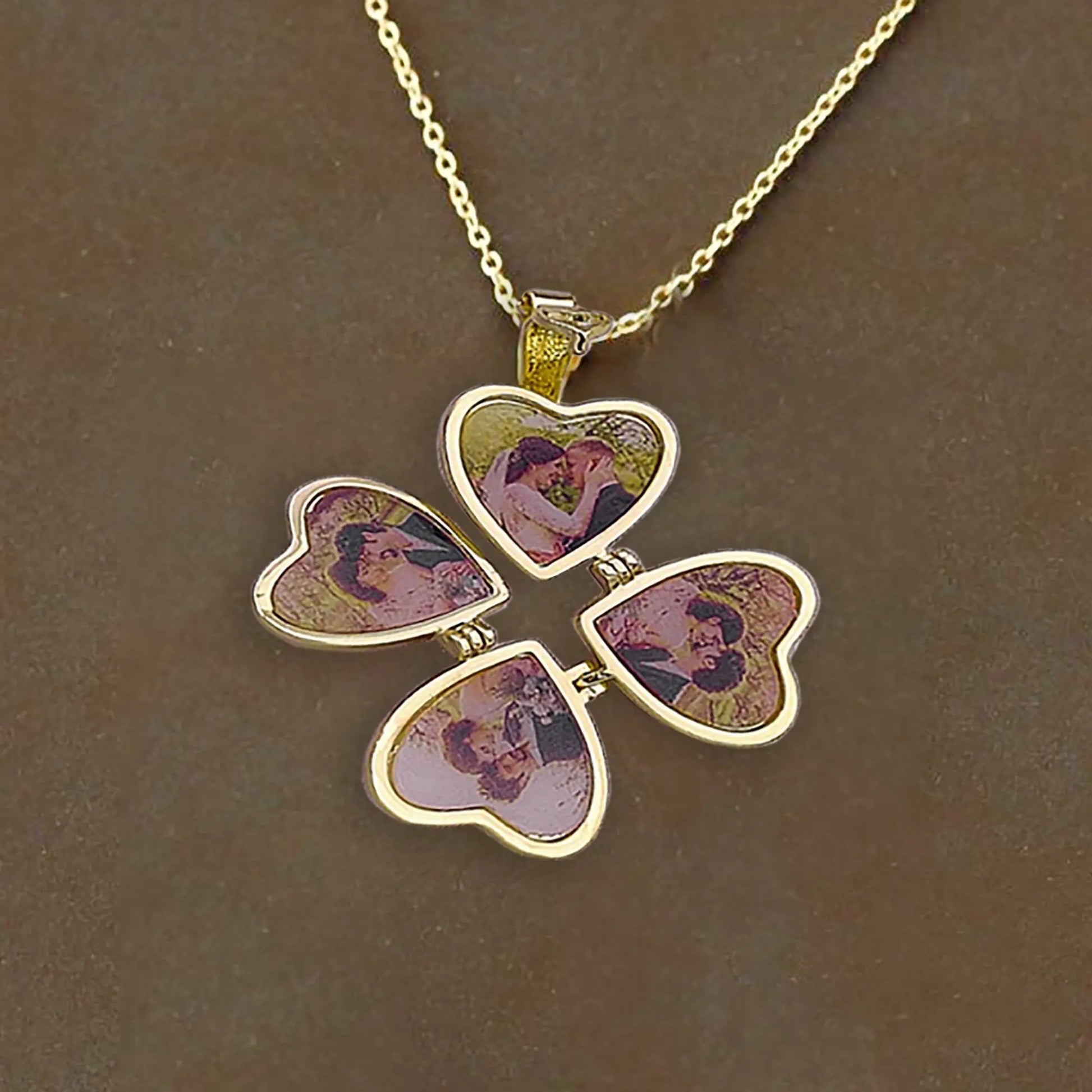 Personalized Love Heart Locket Necklace Custom 4 Photos Adjustable Pendant - Blade & Thread
