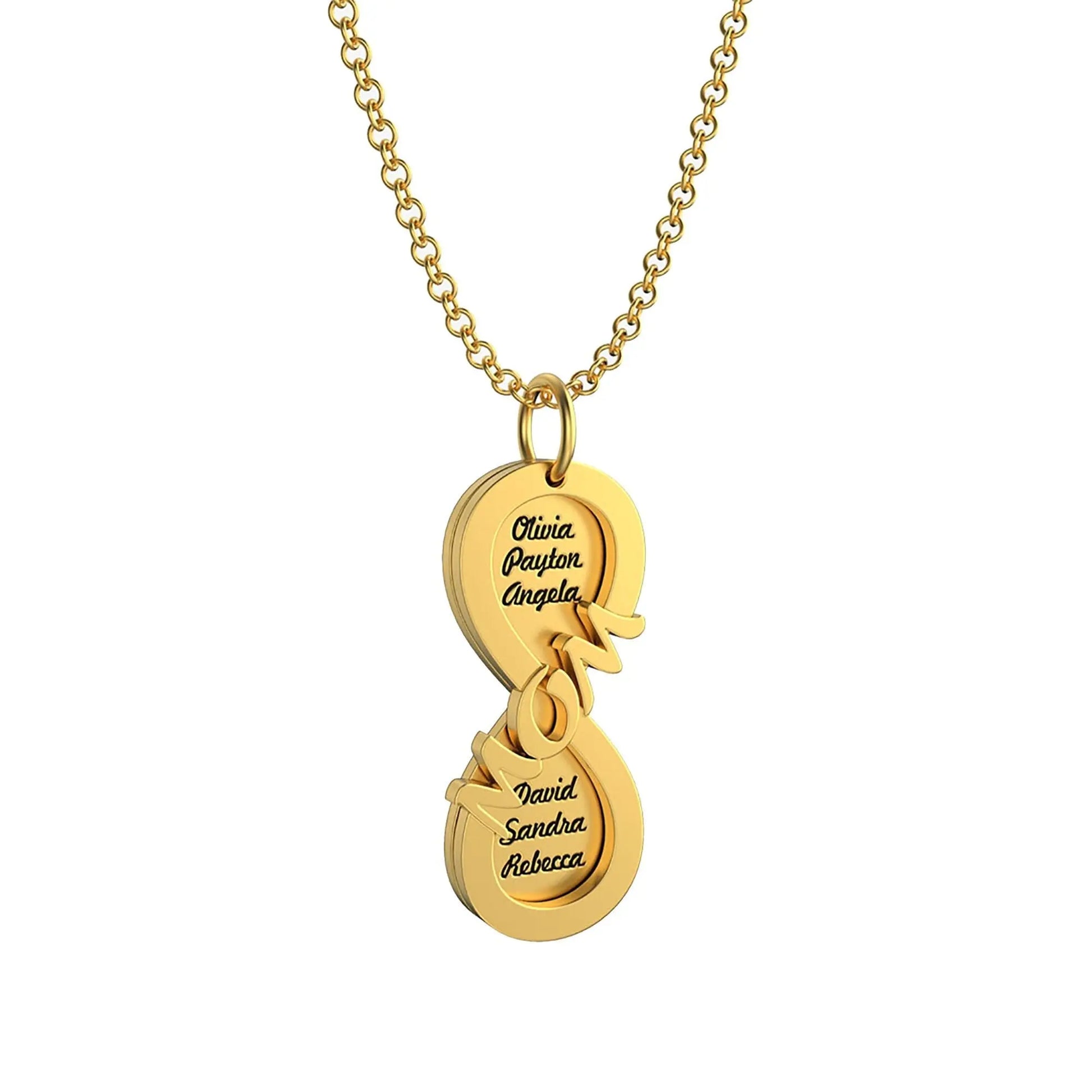 Personalized MOM Name Necklace Rotate Double Layer Pendant Best Gifts - Blade & Thread