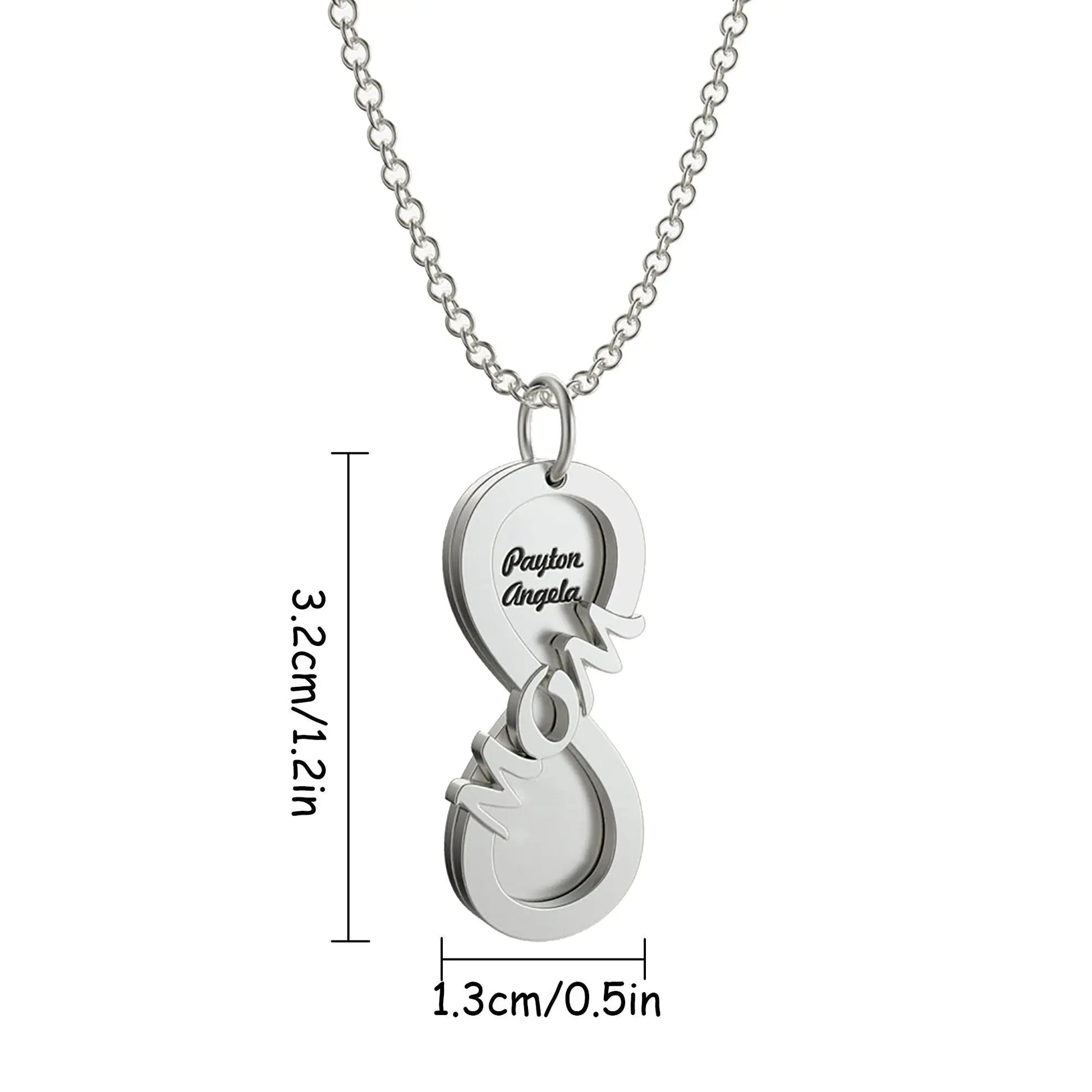 Personalized MOM Name Necklace Rotate Double Layer Pendant Best Gifts - Blade & Thread