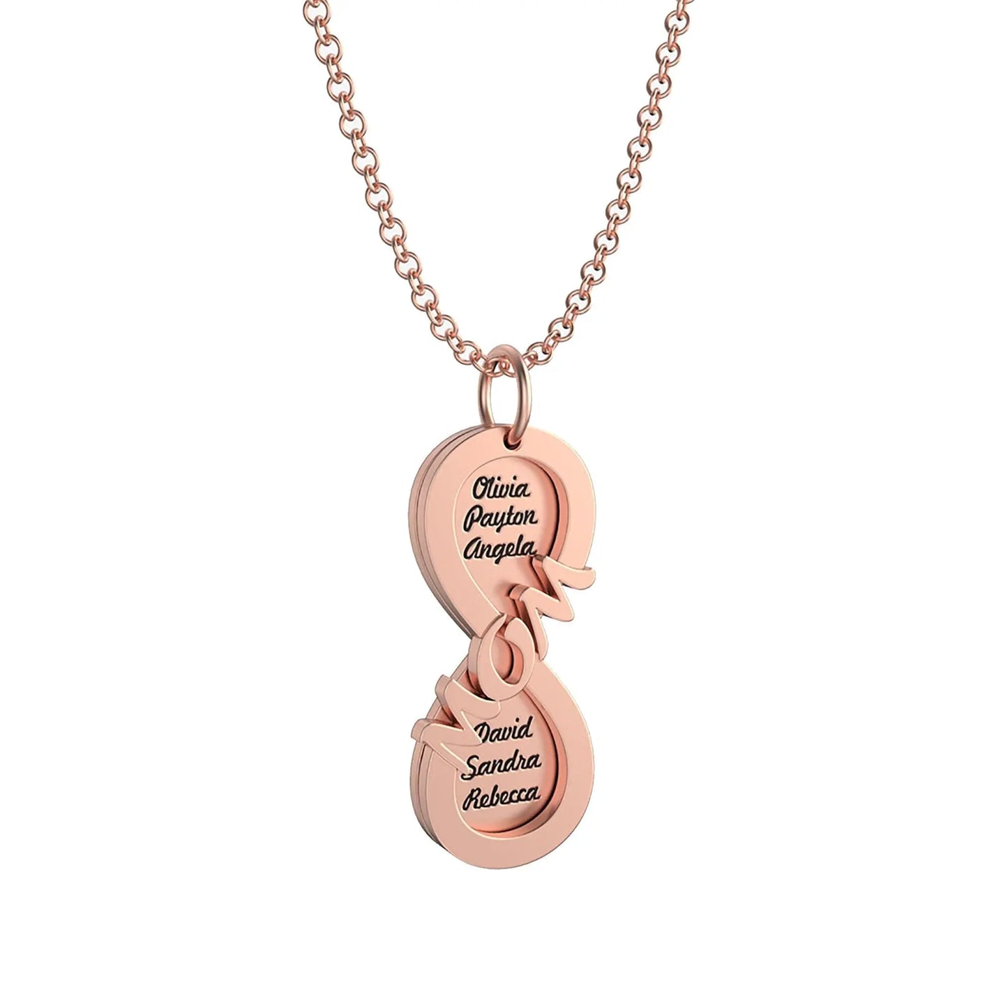 Personalized MOM Name Necklace Rotate Double Layer Pendant Best Gifts - Blade & Thread