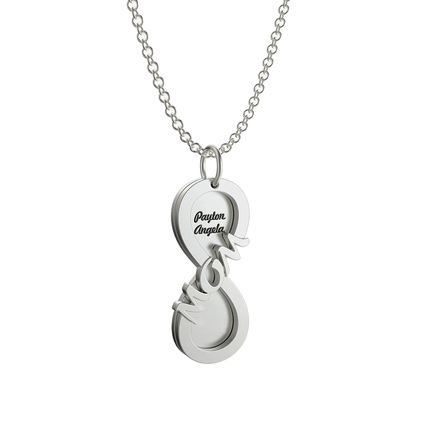 Personalized MOM Name Necklace Rotate Double Layer Pendant Best Gifts - Blade & Thread