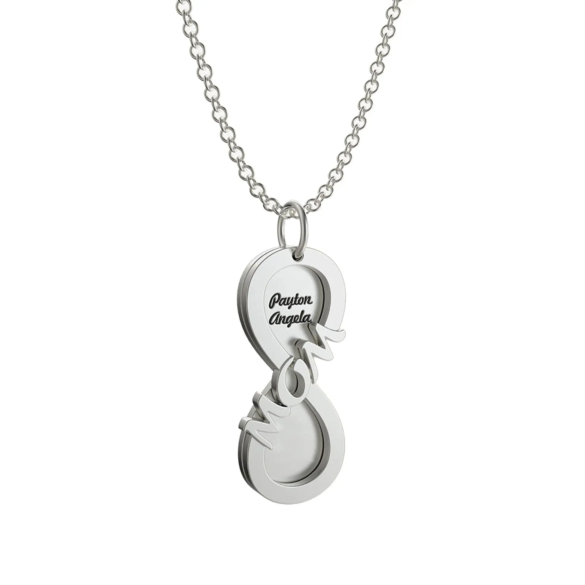 Personalized MOM Name Necklace Rotate Double Layer Pendant Best Gifts - Blade & Thread