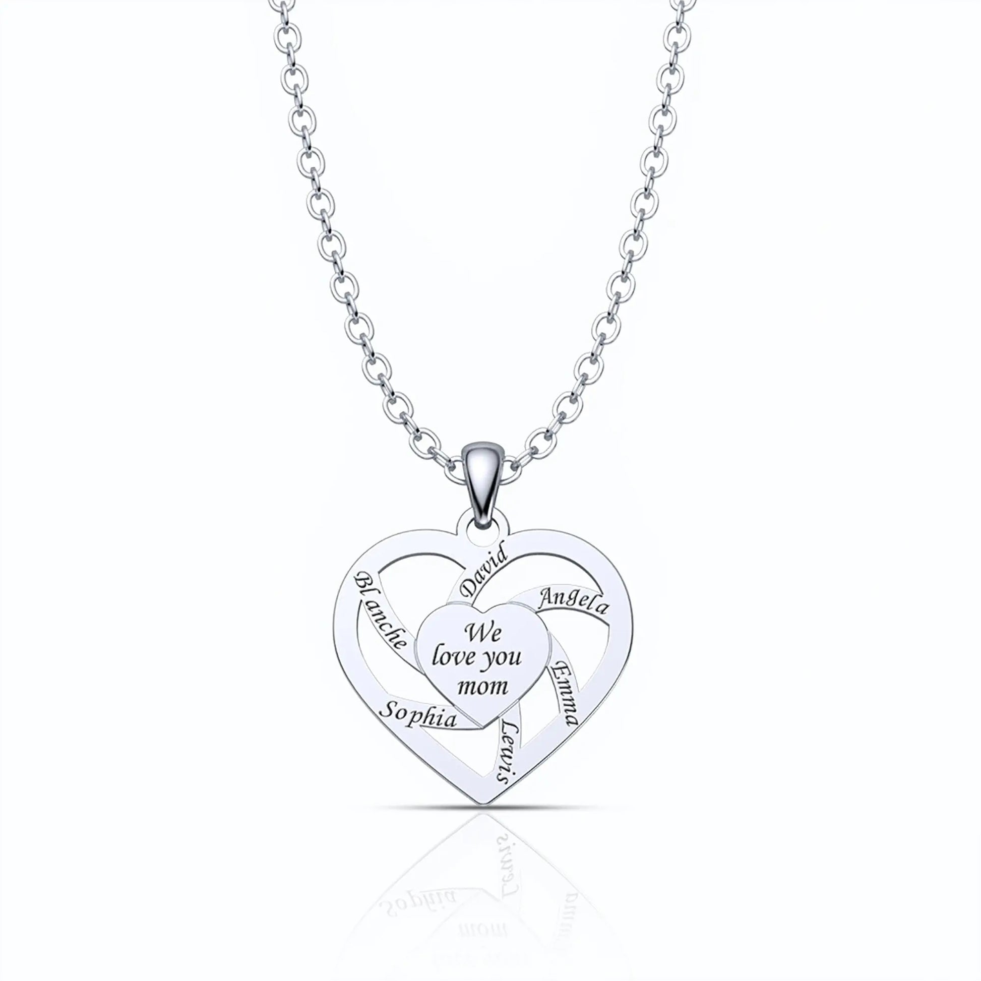 Personalized Mother Name Necklace With Text Custom Heart Pendant Necklace - Blade & Thread