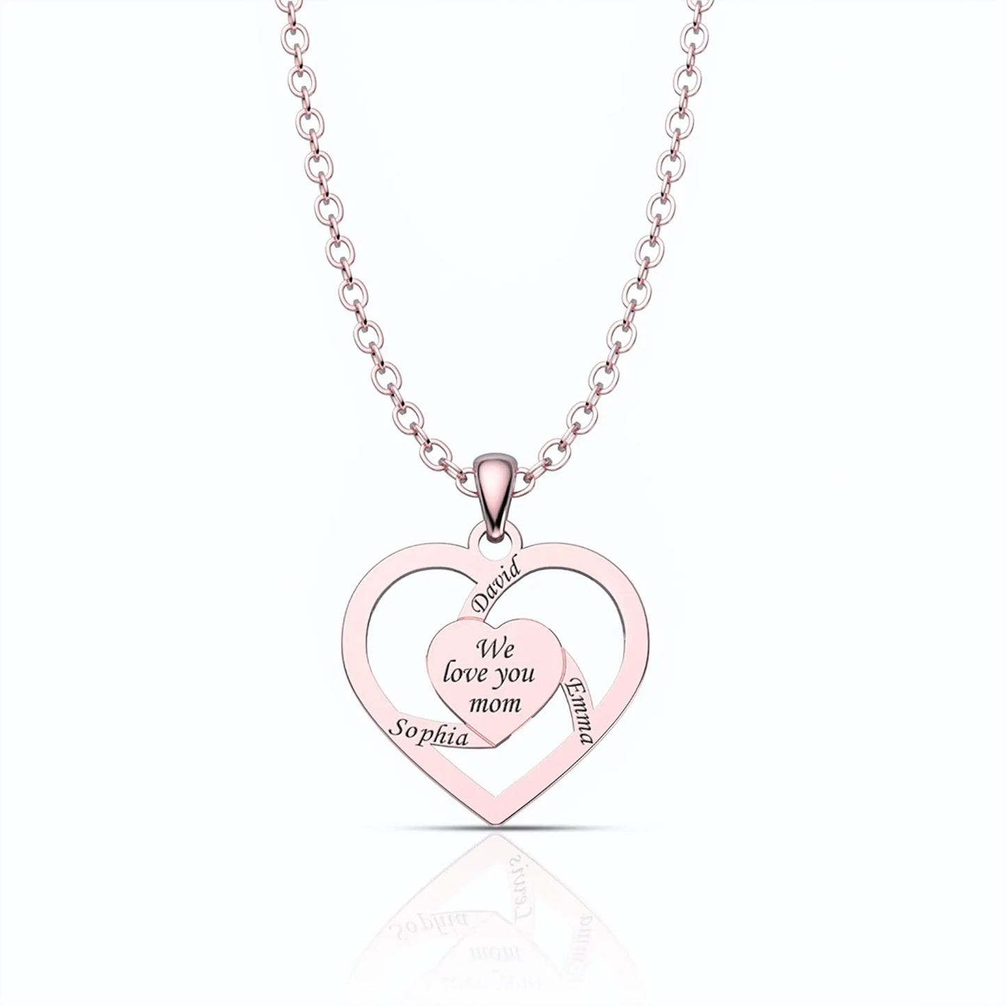 Personalized Mother Name Necklace With Text Custom Heart Pendant Necklace - Blade & Thread
