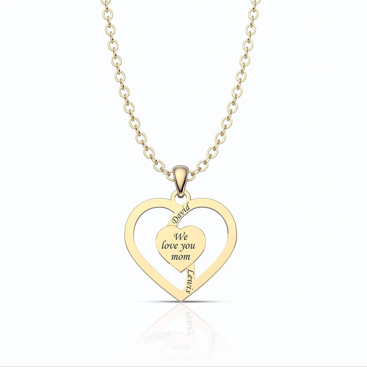 Personalized Mother Name Necklace With Text Custom Heart Pendant Necklace - Blade & Thread