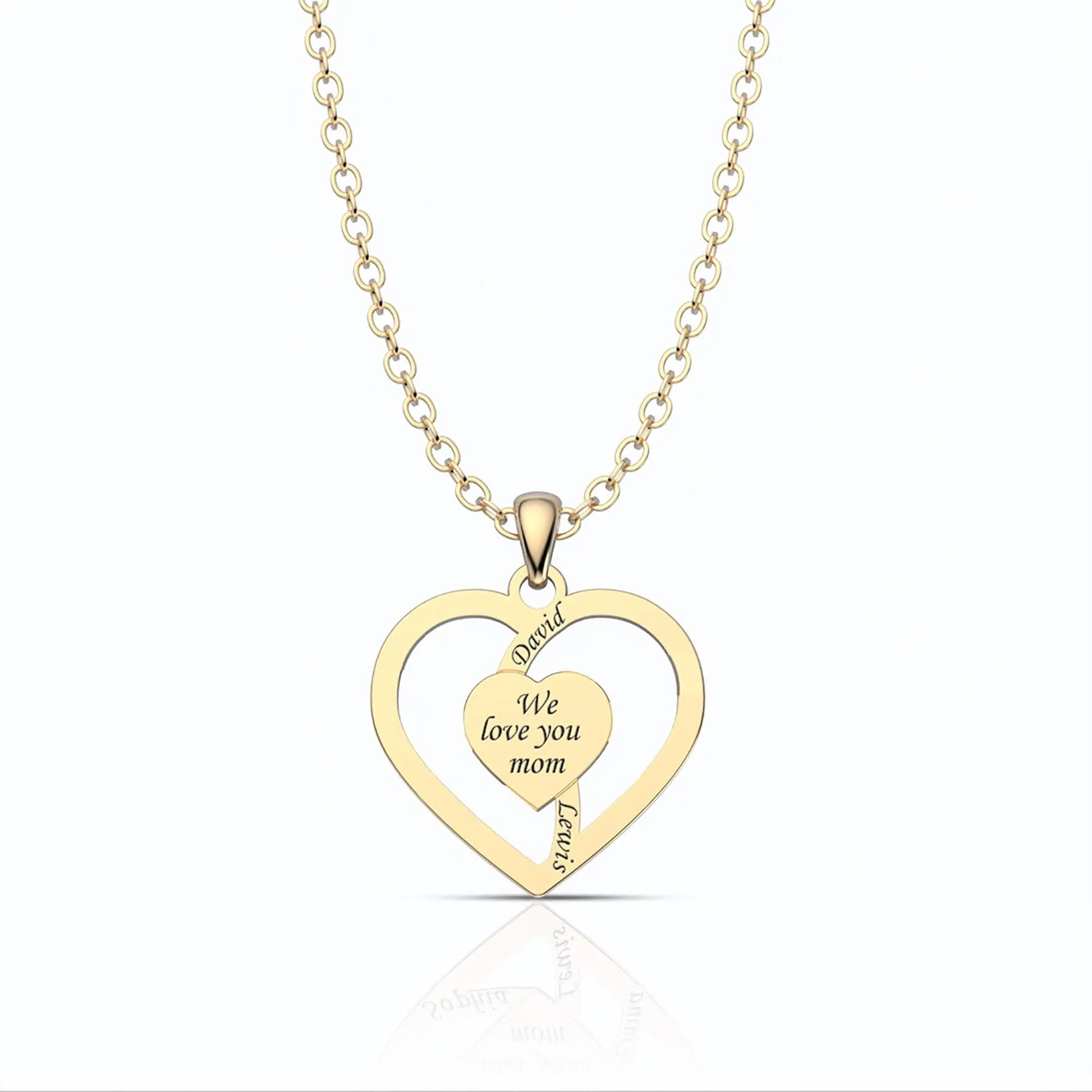 Personalized Mother Name Necklace With Text Custom Heart Pendant Necklace - Blade & Thread