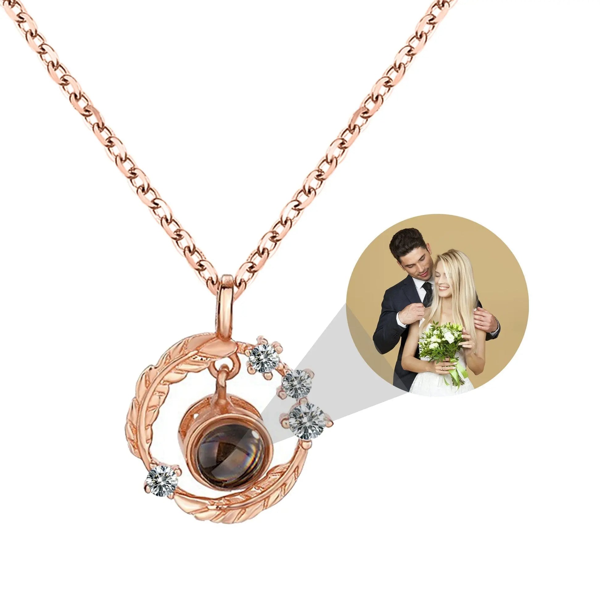 Personalized Photo Feather Projection Necklace New Jewelry - Blade & Thread