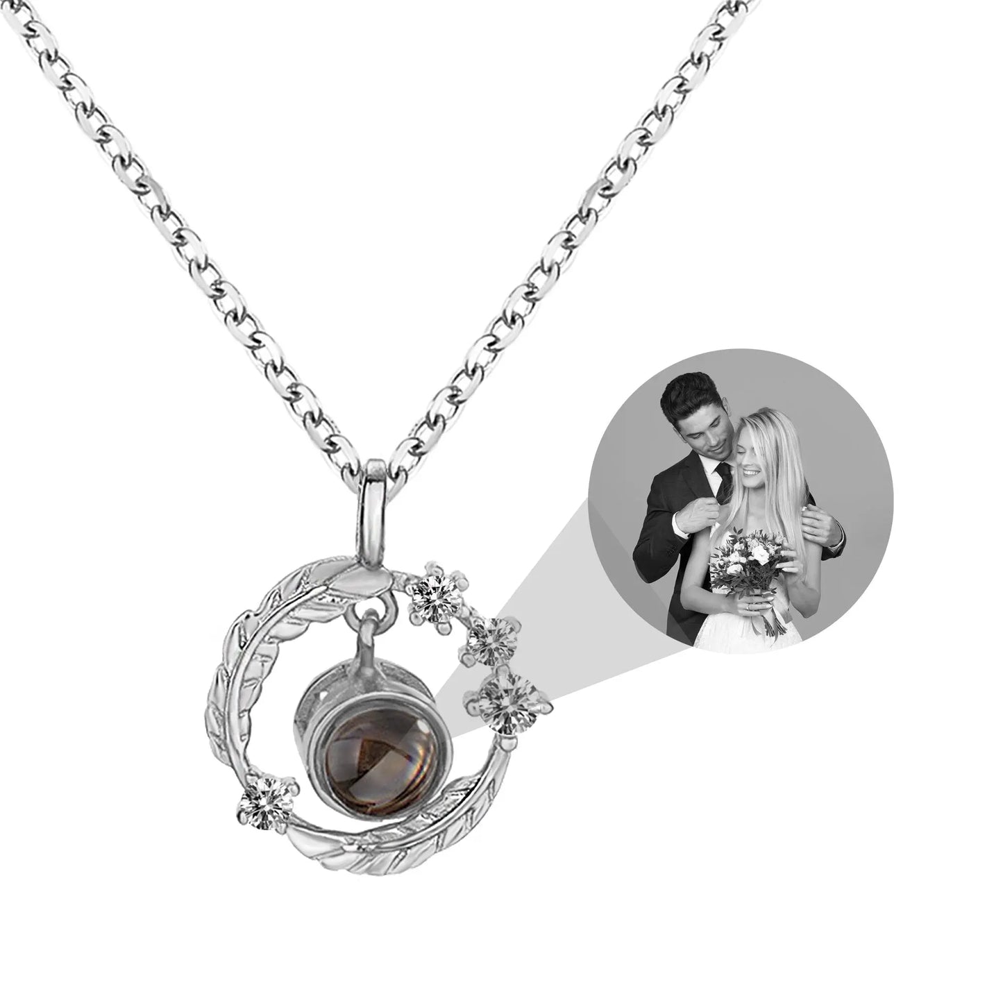 Personalized Photo Feather Projection Necklace New Jewelry - Blade & Thread
