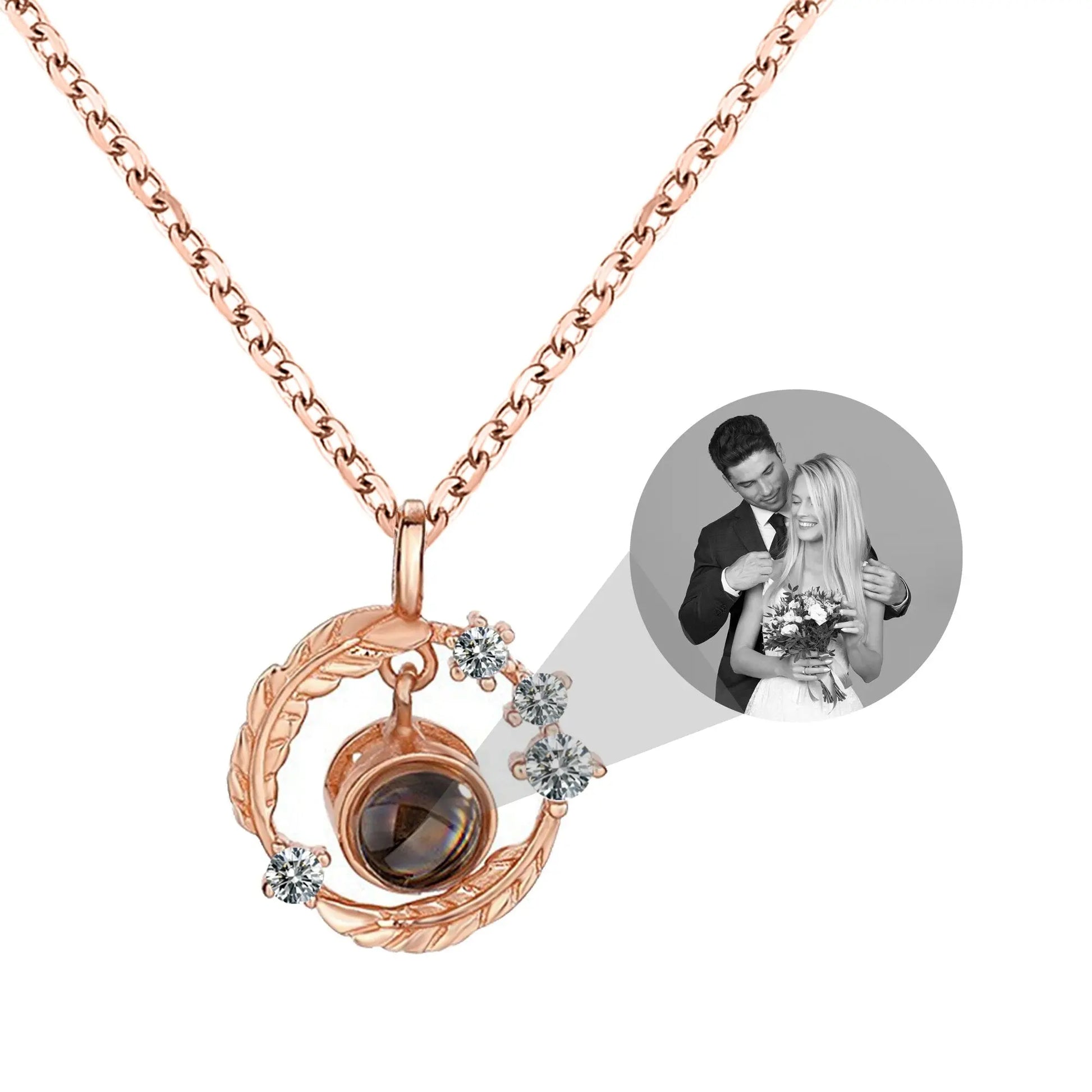 Personalized Photo Feather Projection Necklace New Jewelry - Blade & Thread