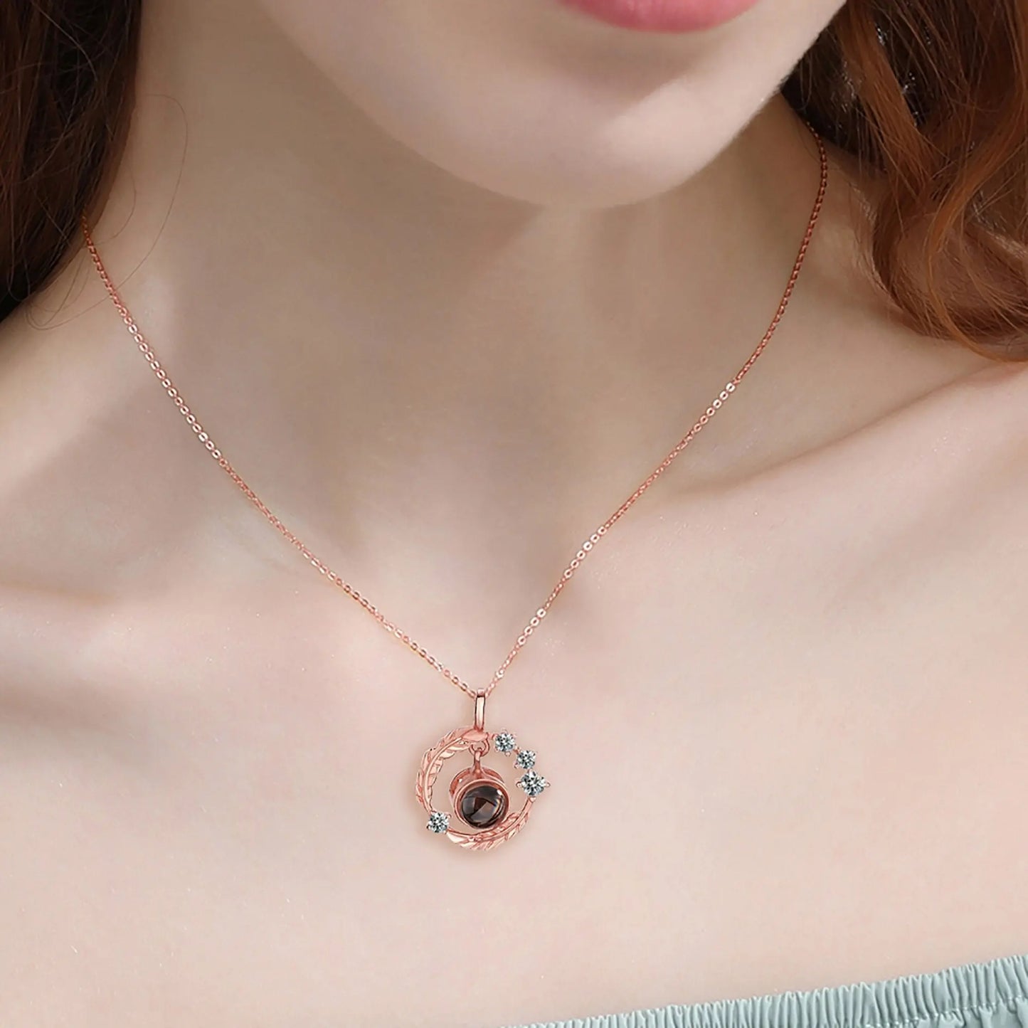 Personalized Photo Feather Projection Necklace New Jewelry - Blade & Thread