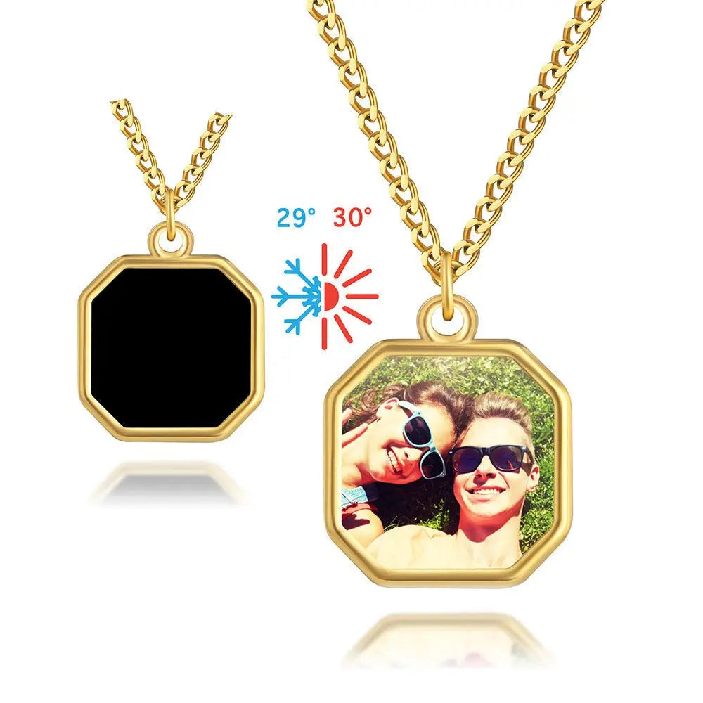 Personalized photo heating color changing necklace - Blade & Thread