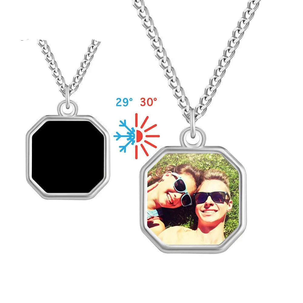 Personalized photo heating color changing necklace - Blade & Thread