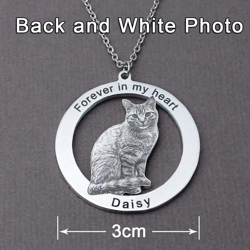 Personalized Photo Necklace,Pet Photo Necklace,Picture Necklace, Memorial Gift - Blade & Thread