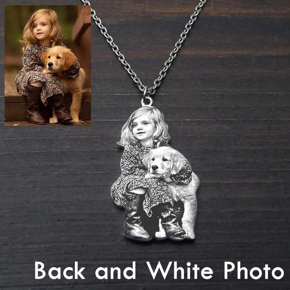 Personalized Photo Necklace,Pet Photo Necklace,Picture Necklace, Memorial Gift - Blade & Thread