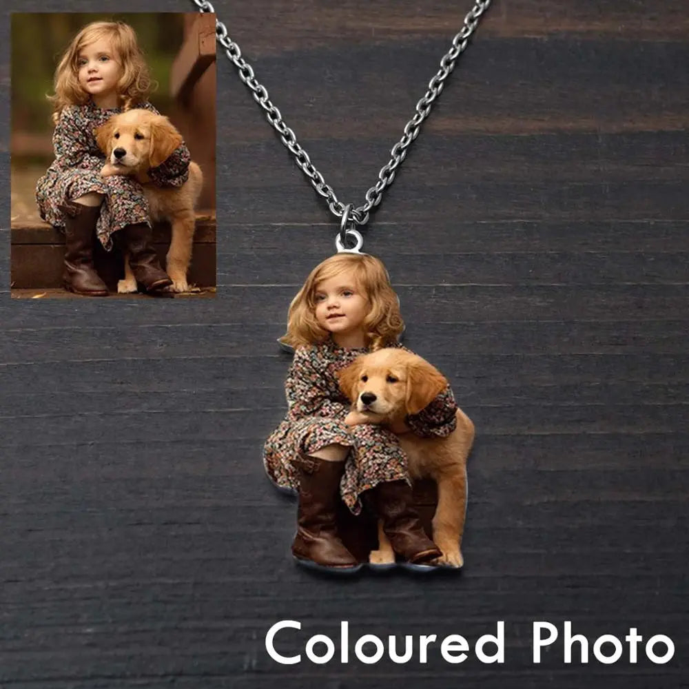 Personalized Photo Necklace,Pet Photo Necklace,Picture Necklace, Memorial Gift - Blade & Thread