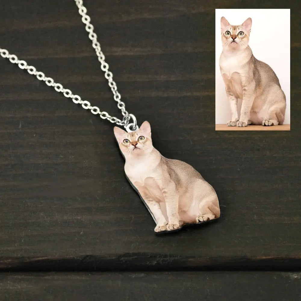 Personalized Photo Necklace,Pet Photo Necklace,Picture Necklace, Memorial Gift - Blade & Thread