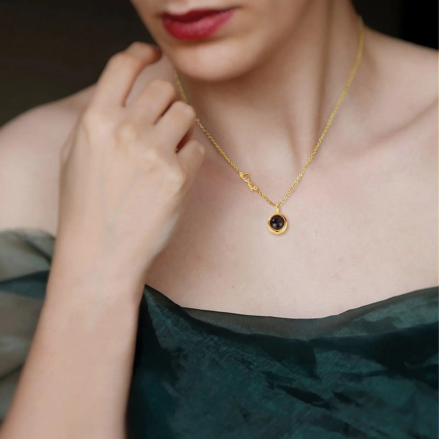 Personalized Photo Projection Necklace Clavicle Chain - Blade & Thread