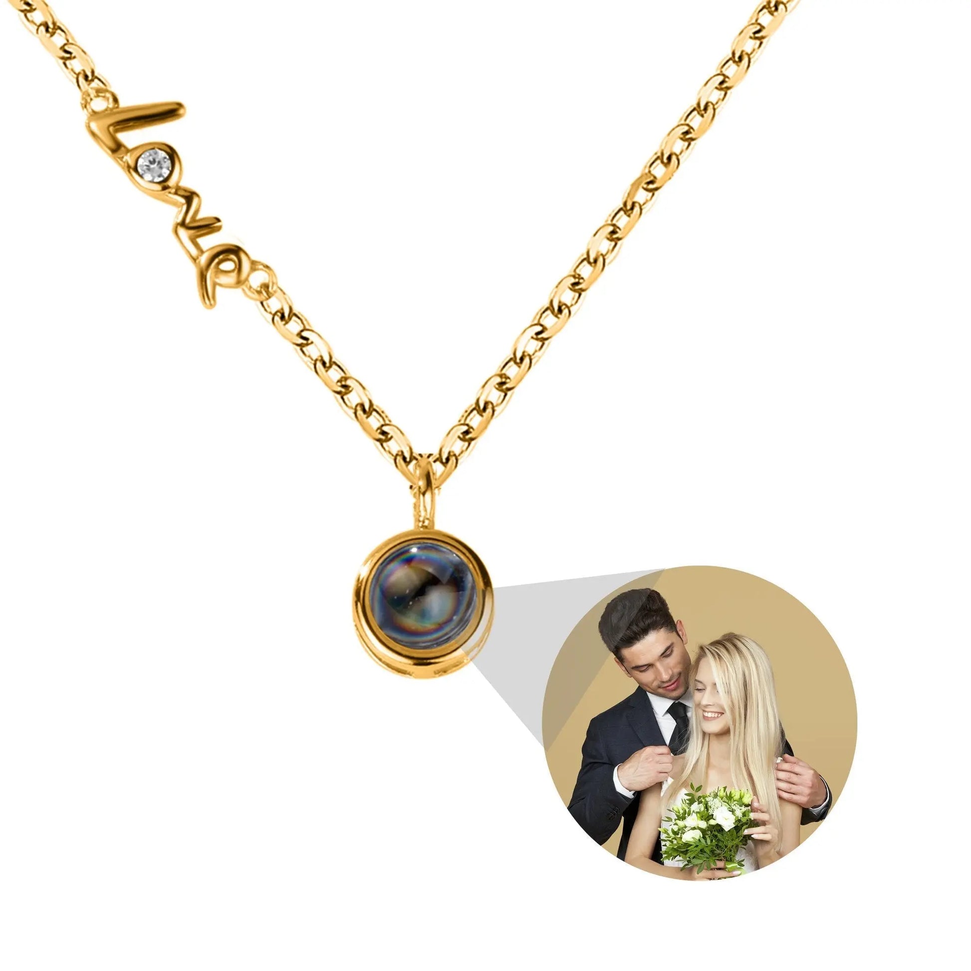Personalized Photo Projection Necklace Clavicle Chain - Blade & Thread