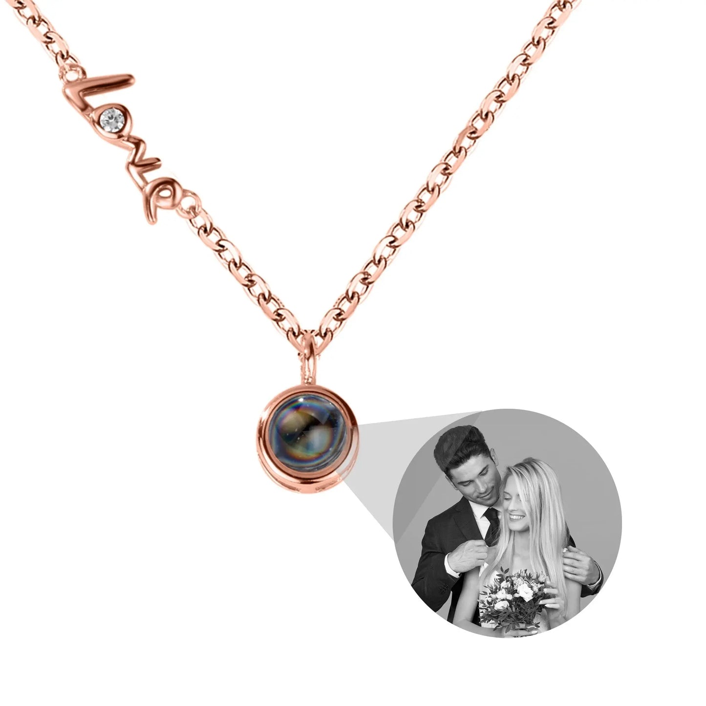 Personalized Photo Projection Necklace Clavicle Chain - Blade & Thread