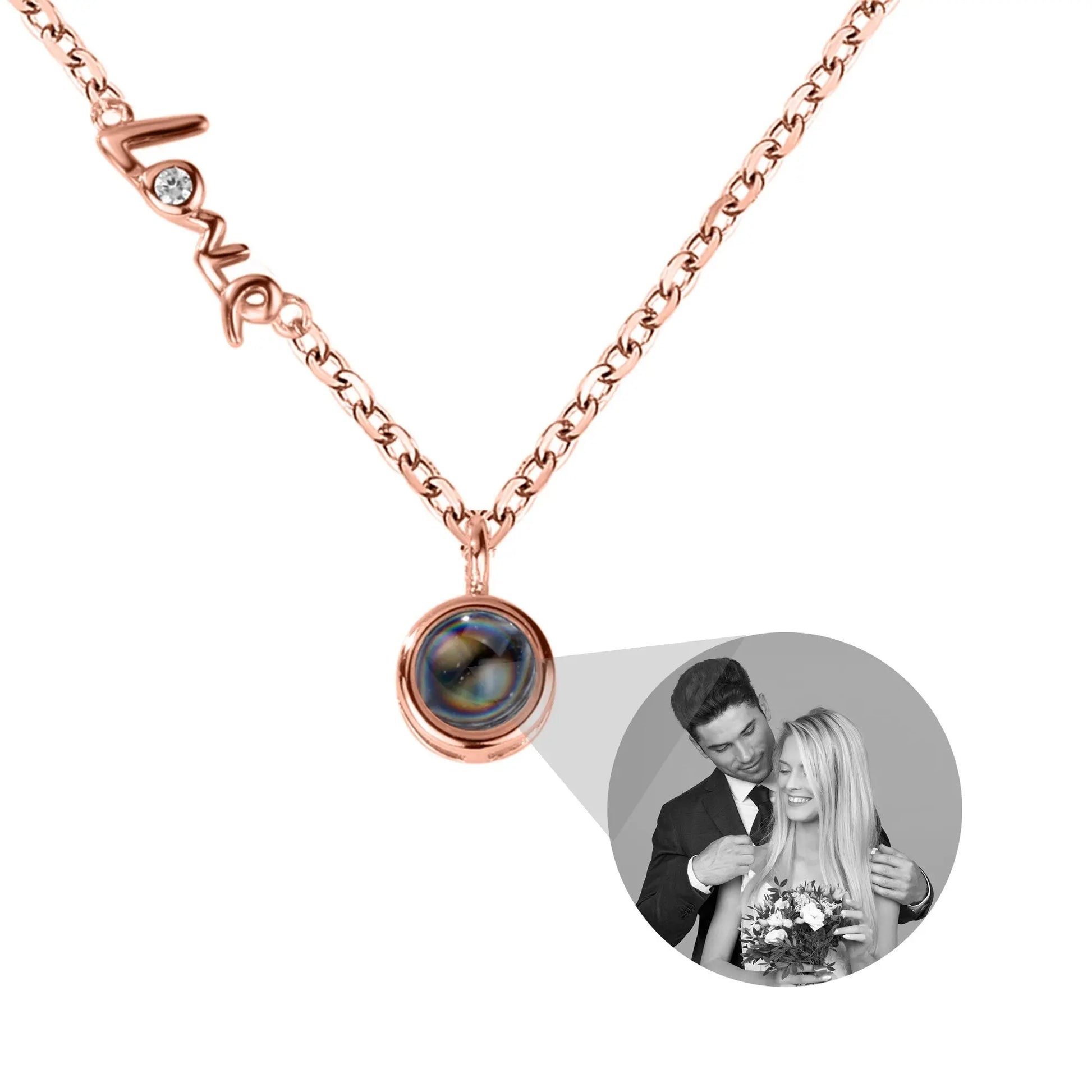 Personalized Photo Projection Necklace Clavicle Chain - Blade & Thread