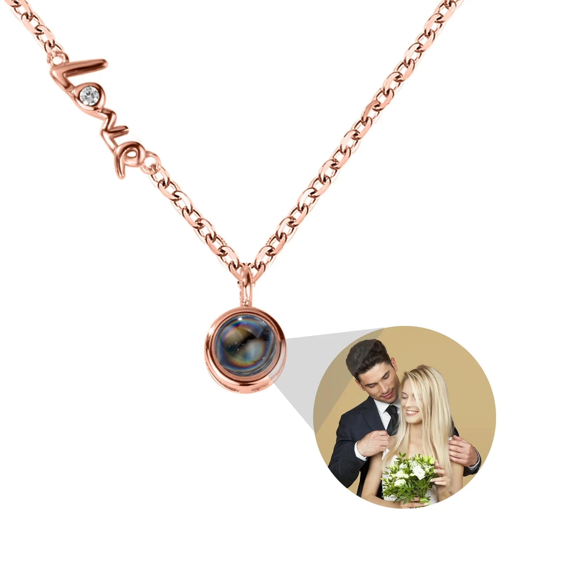 Personalized Photo Projection Necklace Clavicle Chain - Blade & Thread