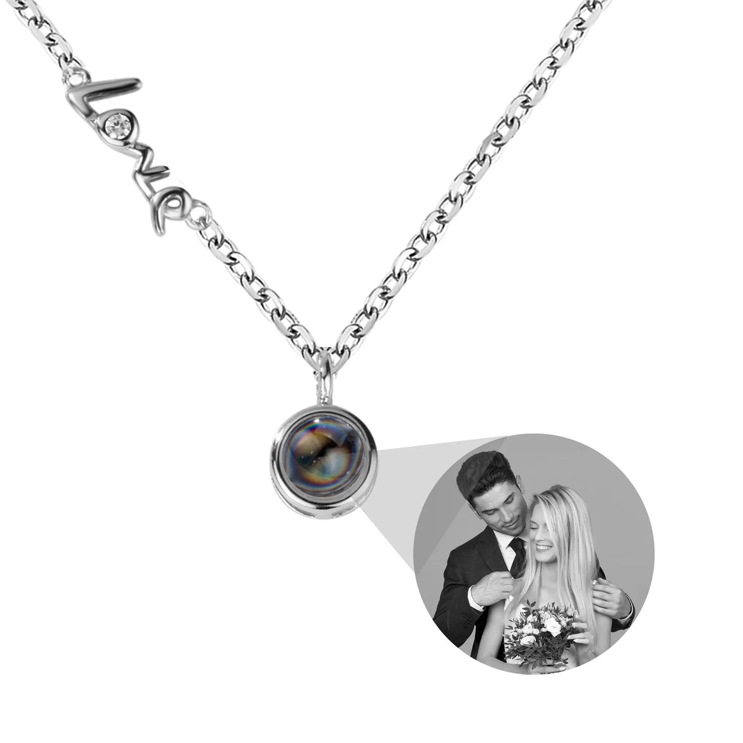 Personalized Photo Projection Necklace Clavicle Chain - Blade & Thread