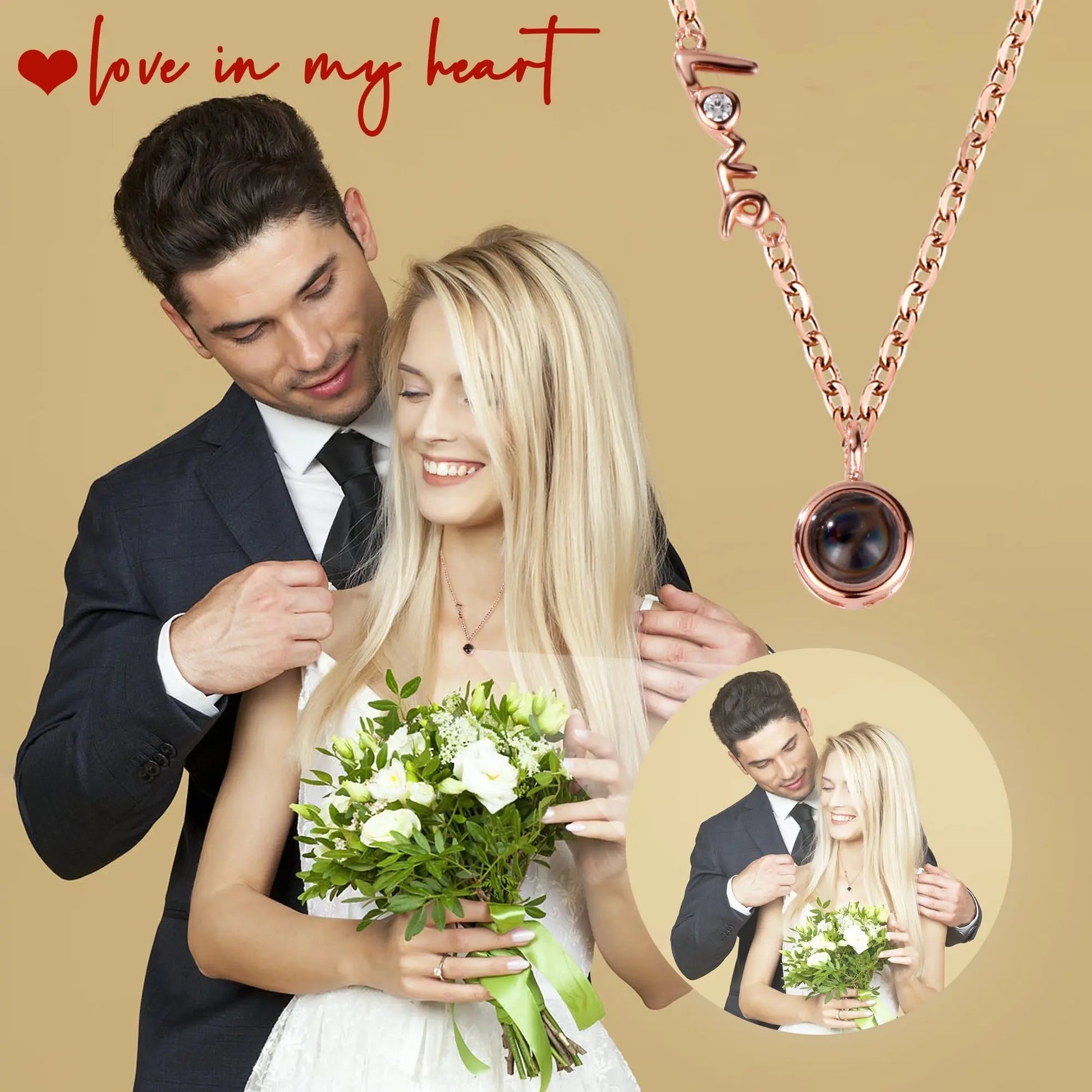 Personalized Photo Projection Necklace Clavicle Chain - Blade & Thread