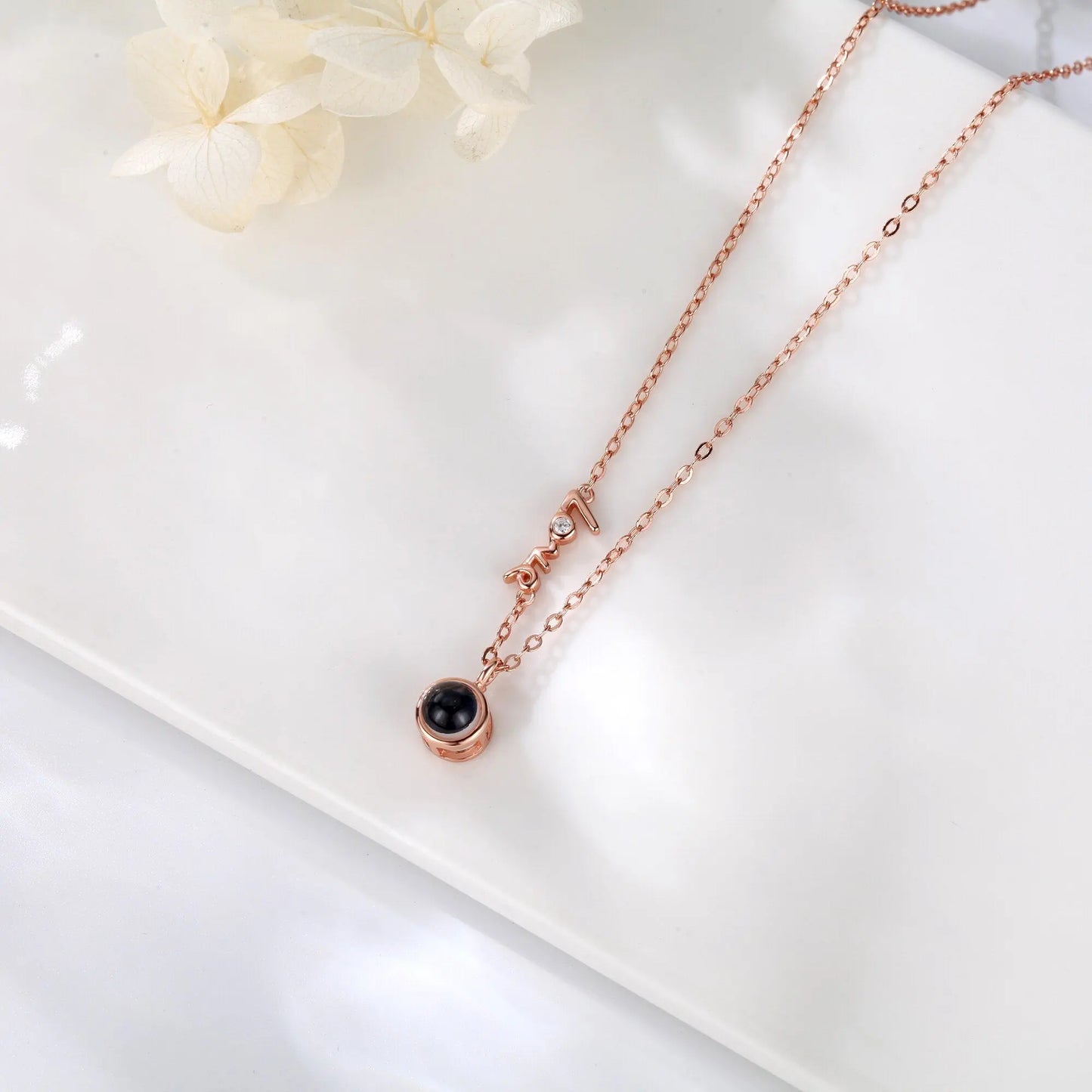 Personalized Photo Projection Necklace Clavicle Chain - Blade & Thread