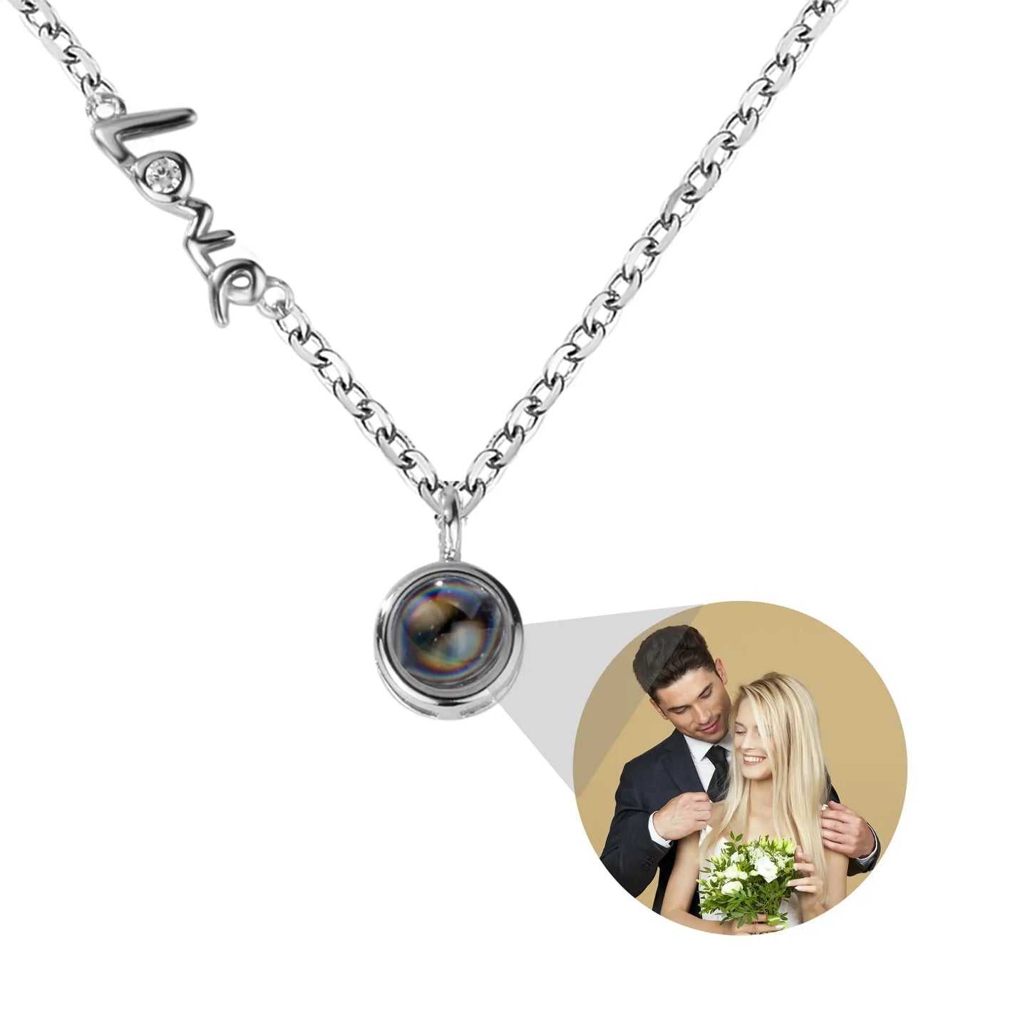 Personalized Photo Projection Necklace Clavicle Chain - Blade & Thread