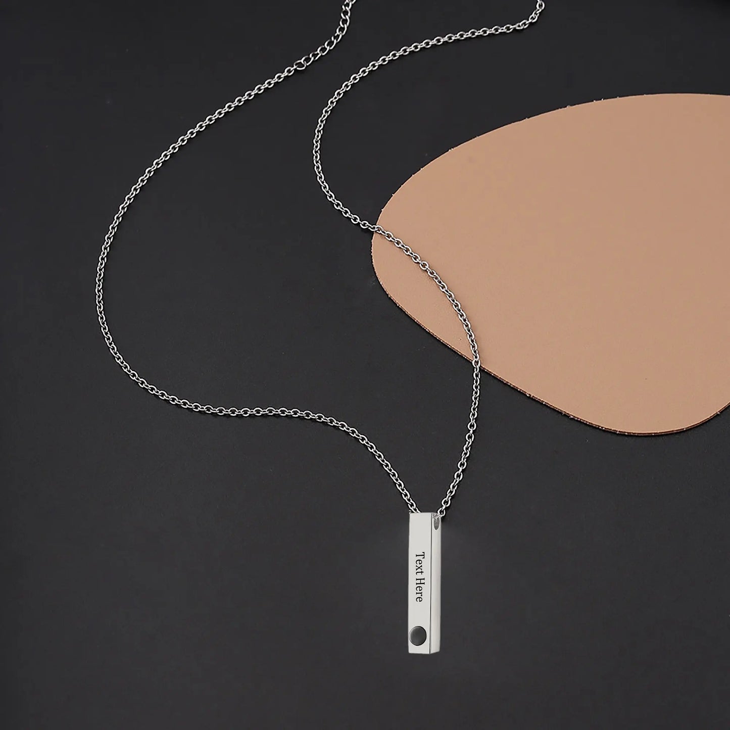 Personalized Photo Projection Stereo Bar Necklace Creative Rectangle Pendant - Blade & Thread