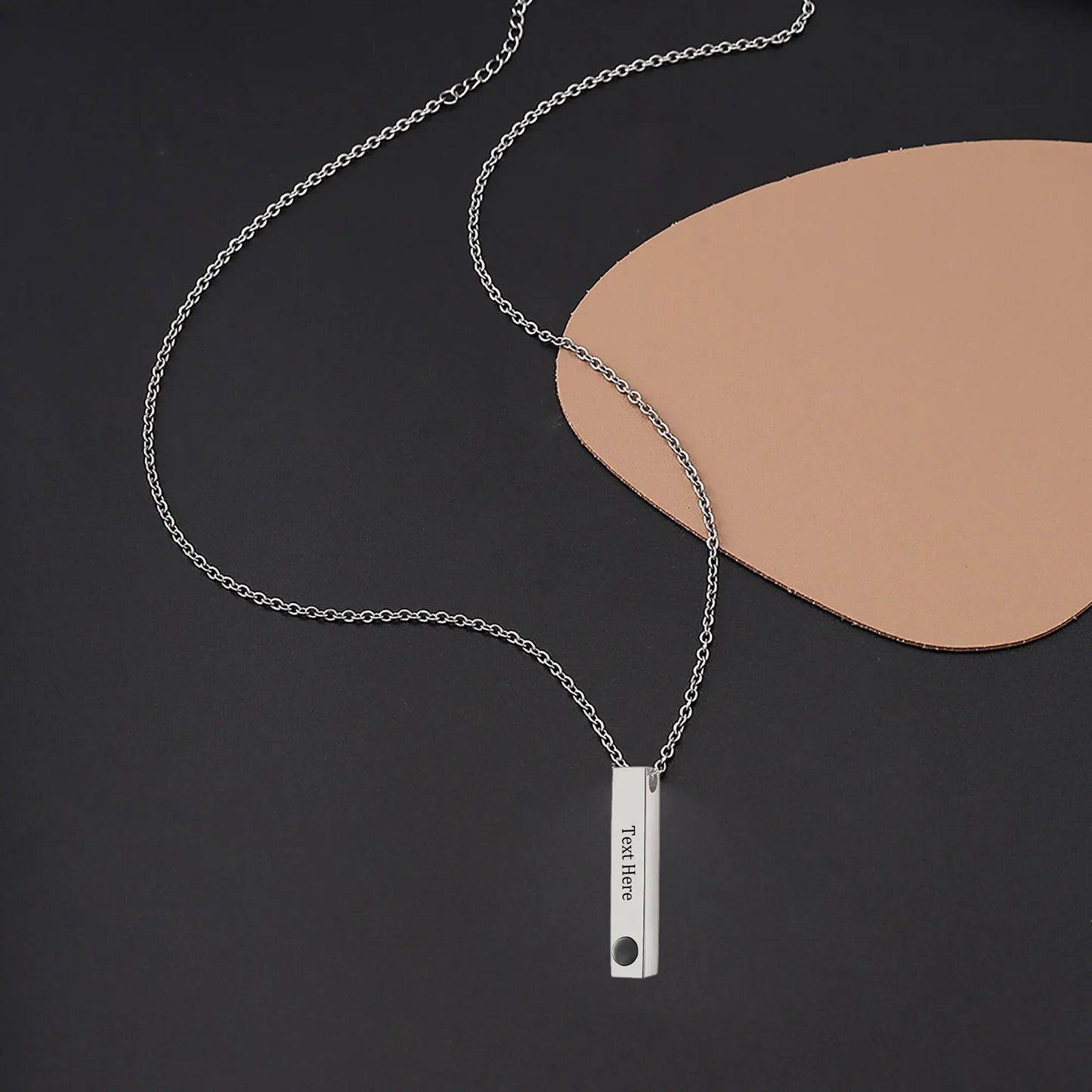 Personalized Photo Projection Stereo Bar Necklace Creative Rectangle Pendant - Blade & Thread