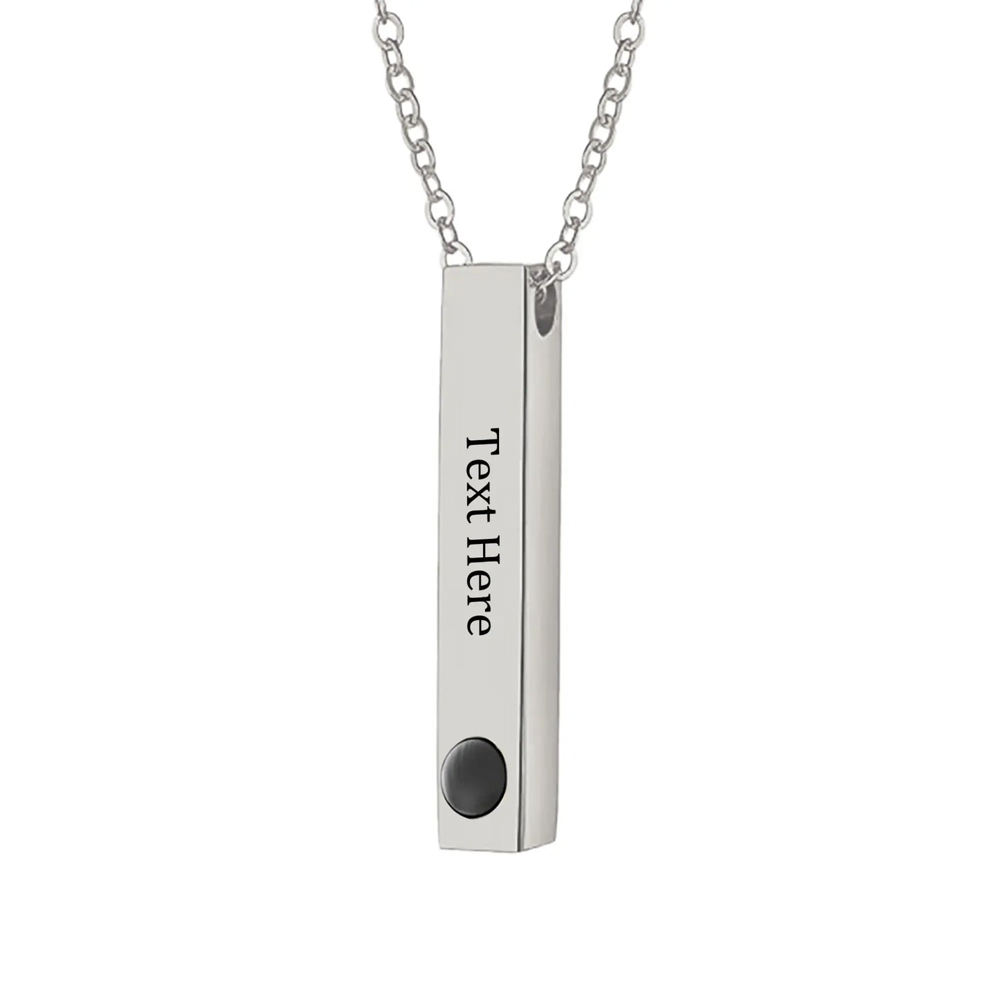 Personalized Photo Projection Stereo Bar Necklace Creative Rectangle Pendant - Blade & Thread