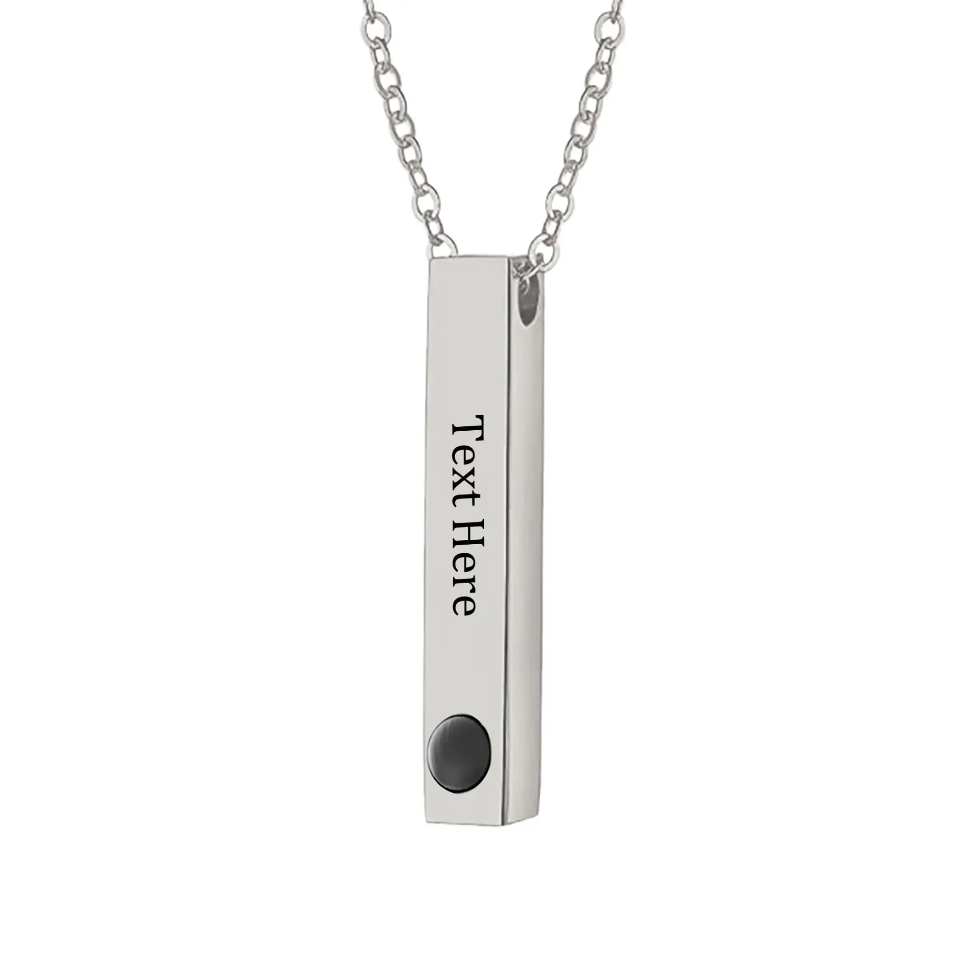 Personalized Photo Projection Stereo Bar Necklace Creative Rectangle Pendant - Blade & Thread