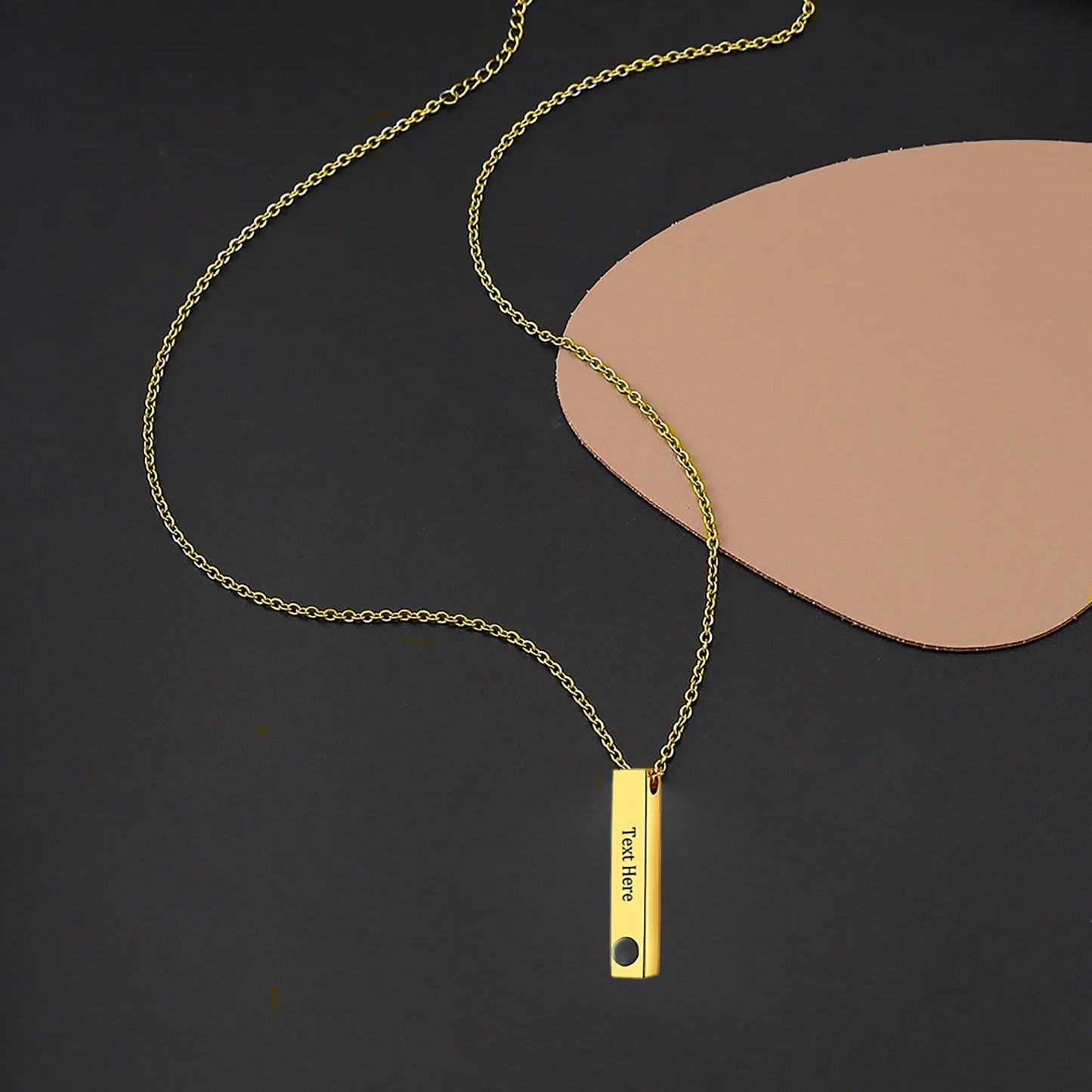 Personalized Photo Projection Stereo Bar Necklace Creative Rectangle Pendant - Blade & Thread
