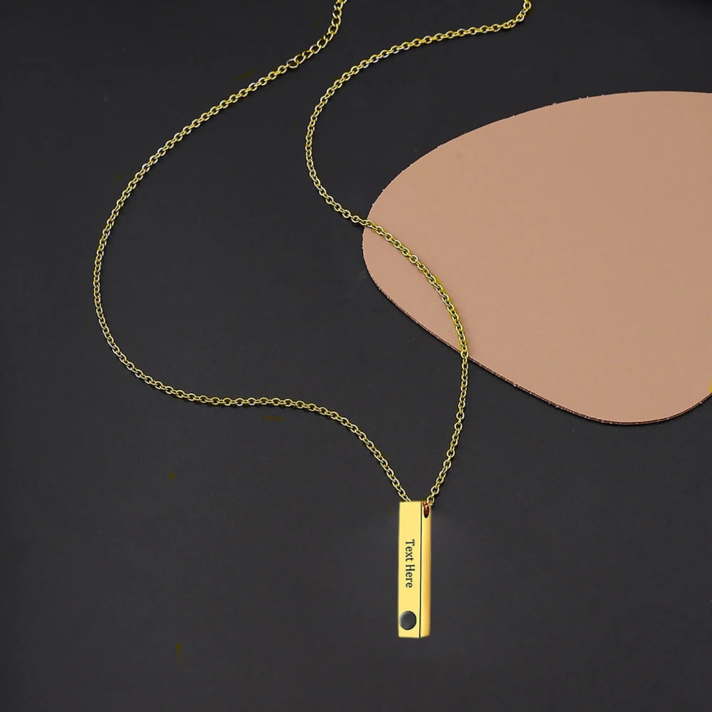 Personalized Photo Projection Stereo Bar Necklace Creative Rectangle Pendant - Blade & Thread