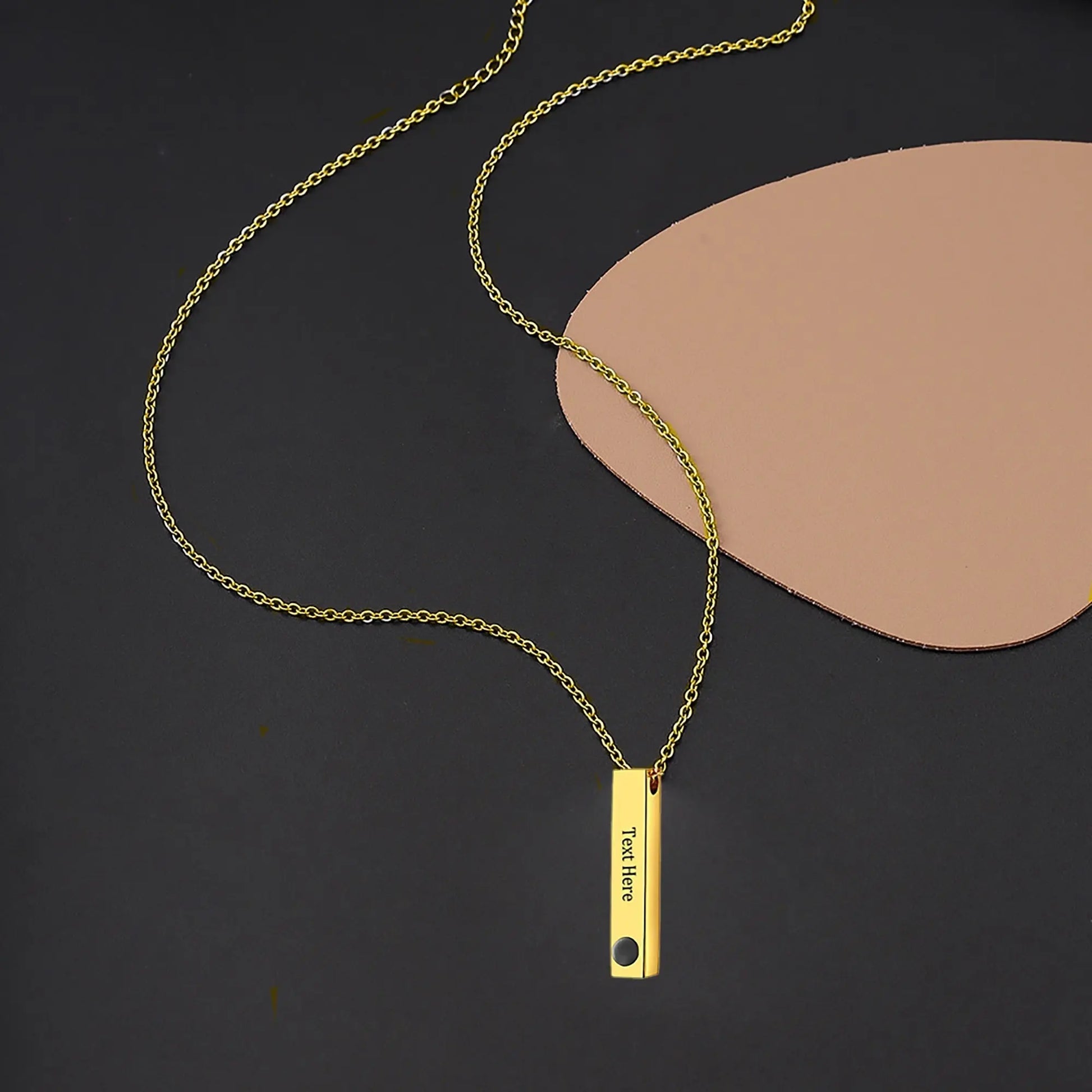 Personalized Photo Projection Stereo Bar Necklace Creative Rectangle Pendant - Blade & Thread