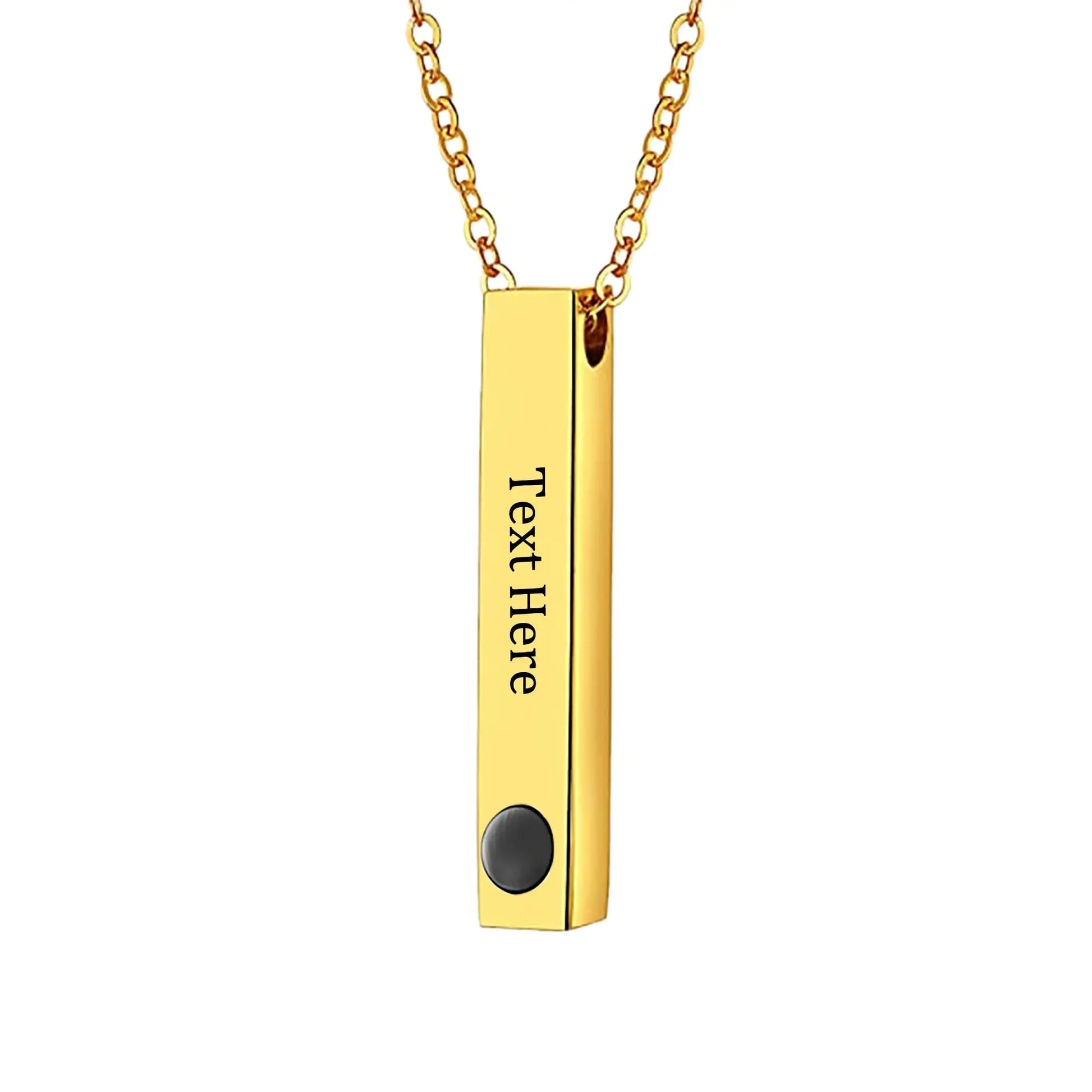 Personalized Photo Projection Stereo Bar Necklace Creative Rectangle Pendant - Blade & Thread